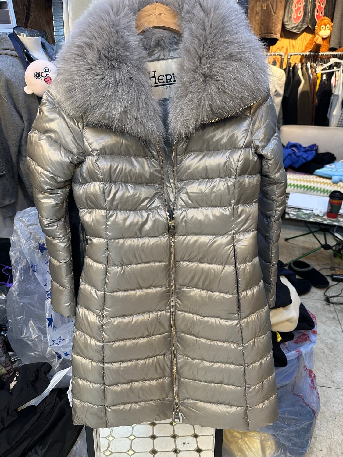 에르노 ICONICO 폭스퍼 패딩 실버 상품이미지1