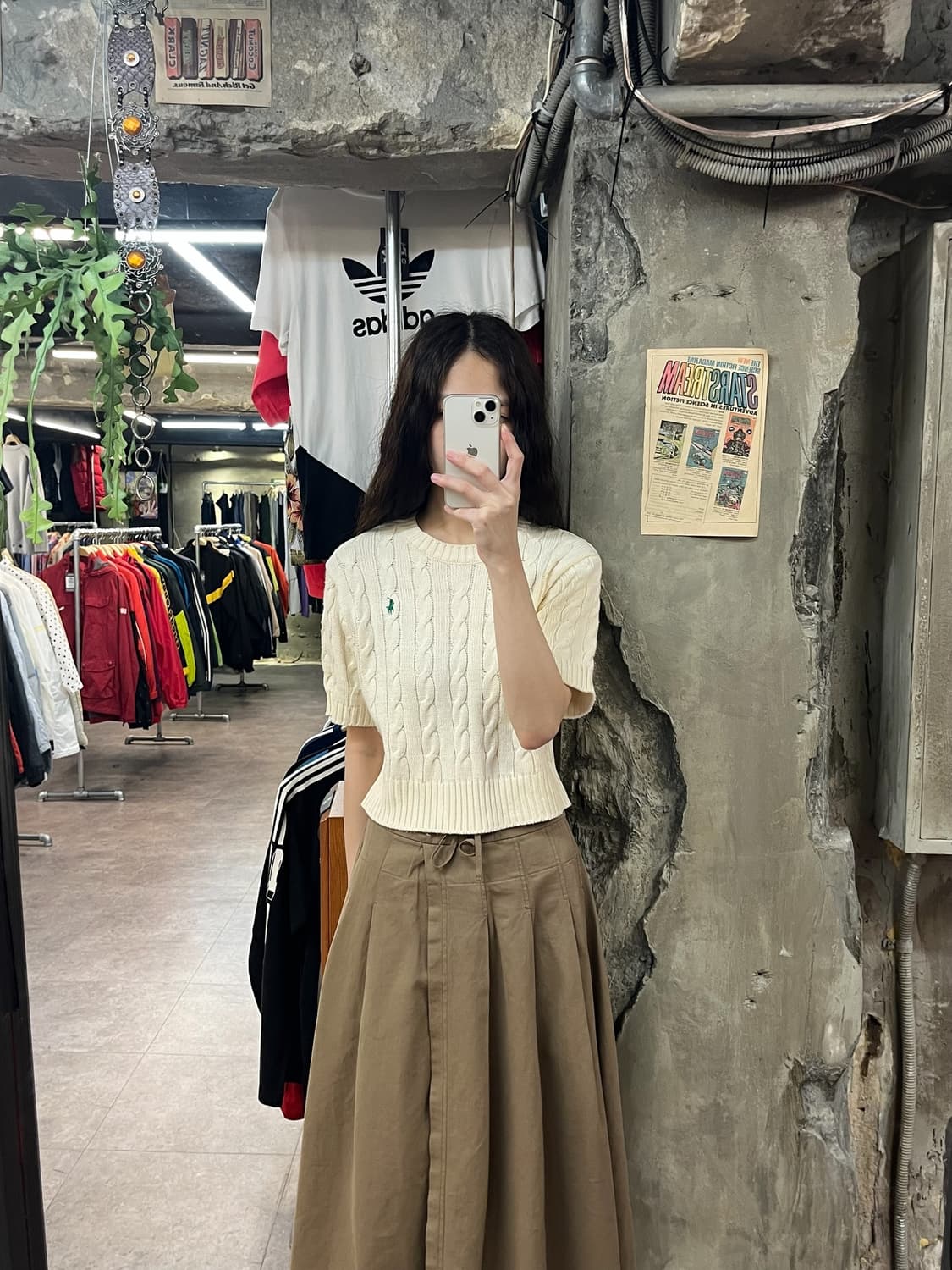 폴로 랄프로렌 크롭 반팔 니트 아이보리 S #csz1765 상품이미지2