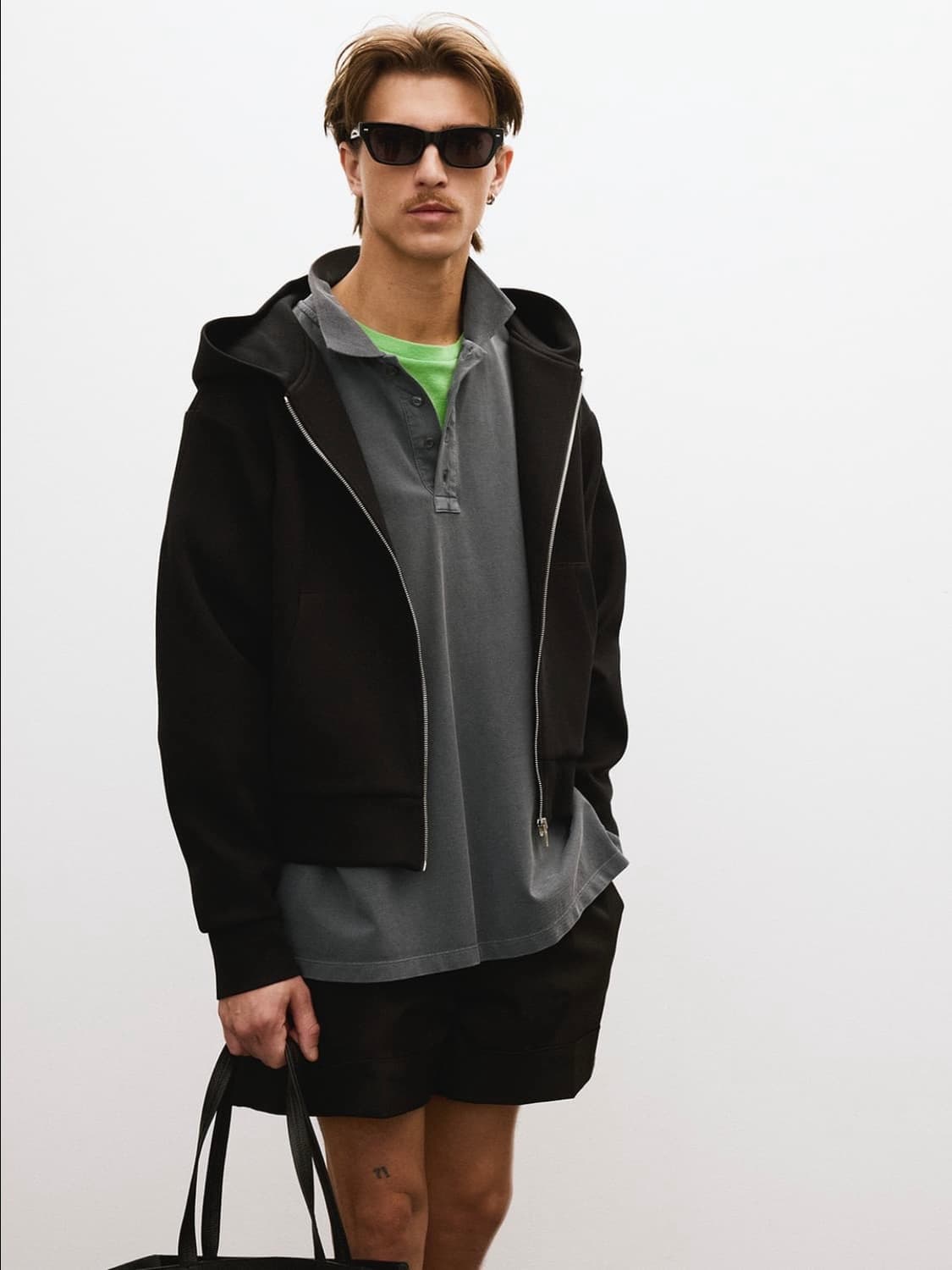 [L] 렉토 로고 디테일 크롭 후드집업 블랙 상품이미지2