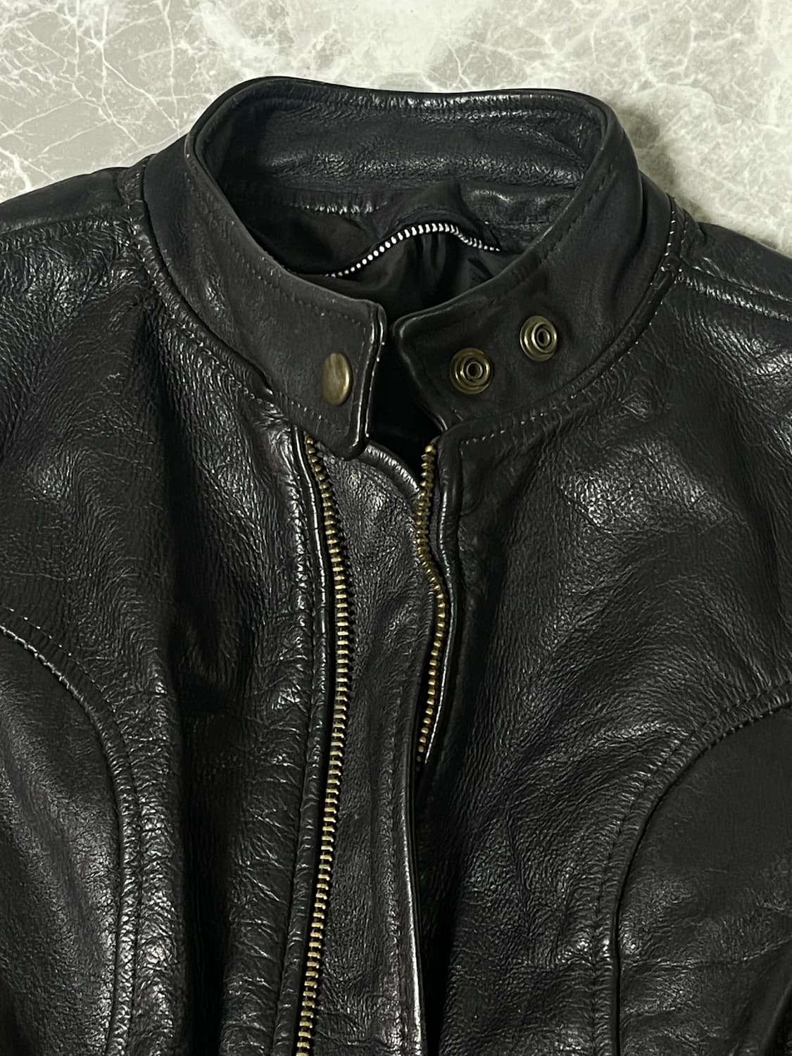 highneck leather rider jacket 상품이미지2