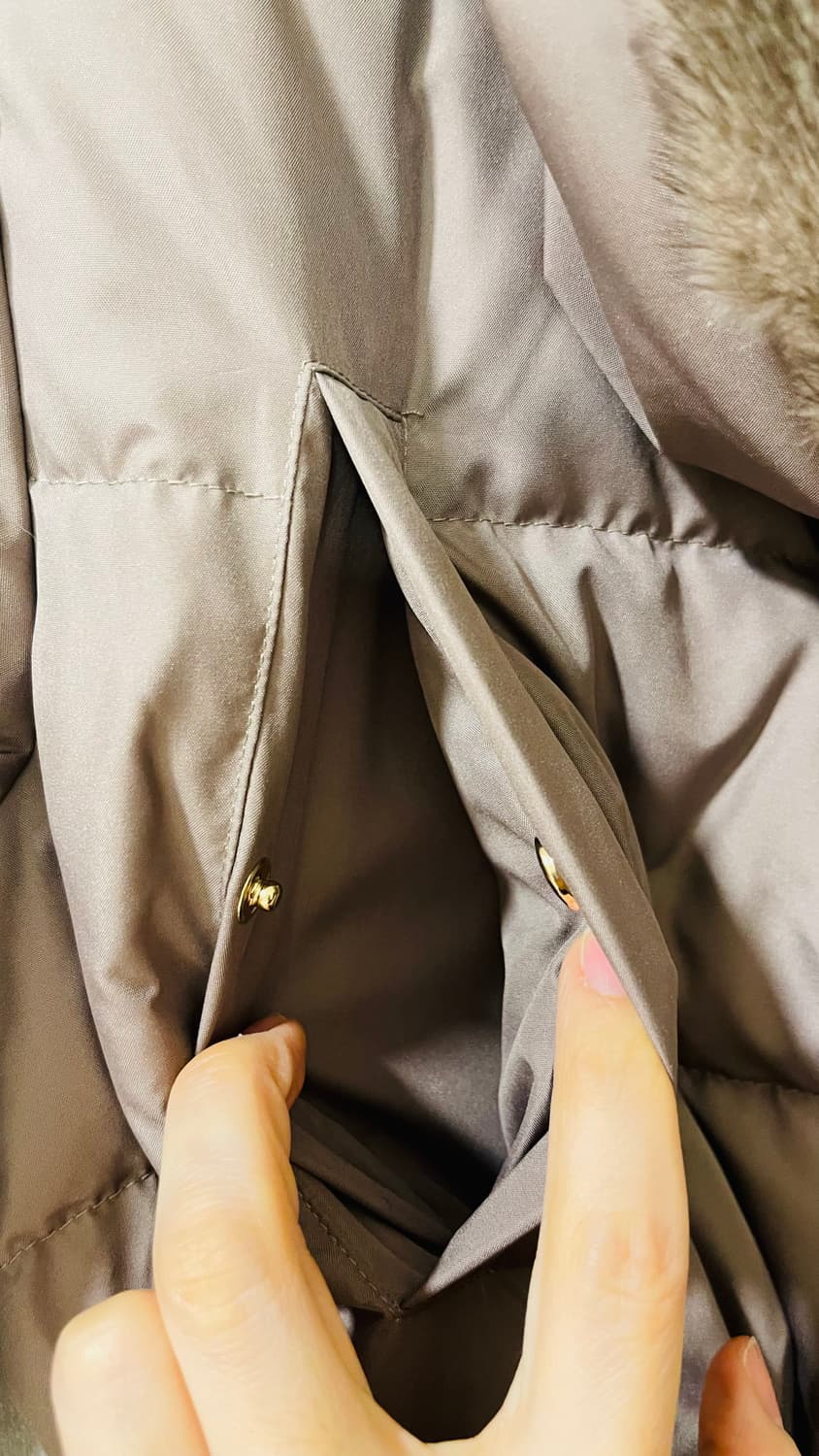 새상품) 미샤 천연 밍크퍼 카라 구스다운 패딩 롱 코트 정가 130만원대 상품이미지7