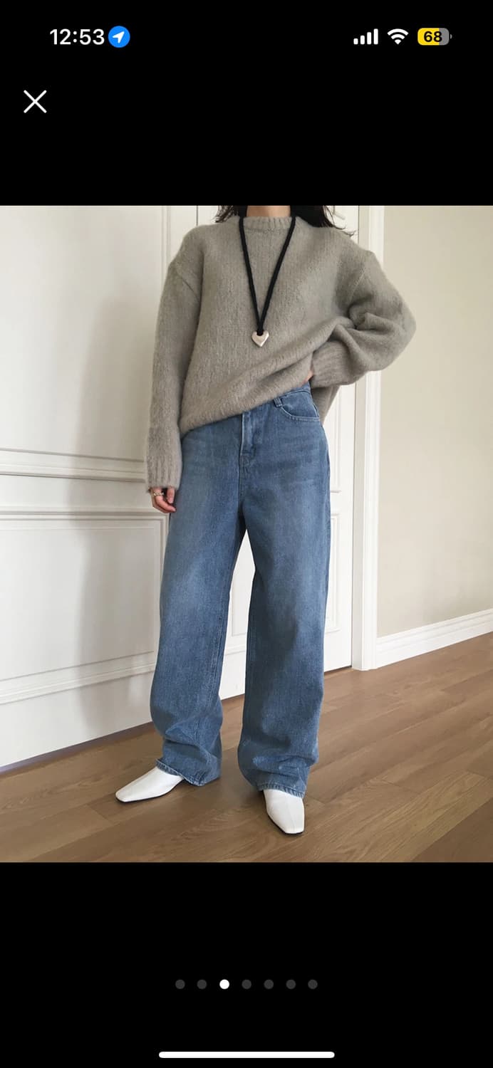 미닝아웃 meaningout 블루 데님팬츠 상품이미지3