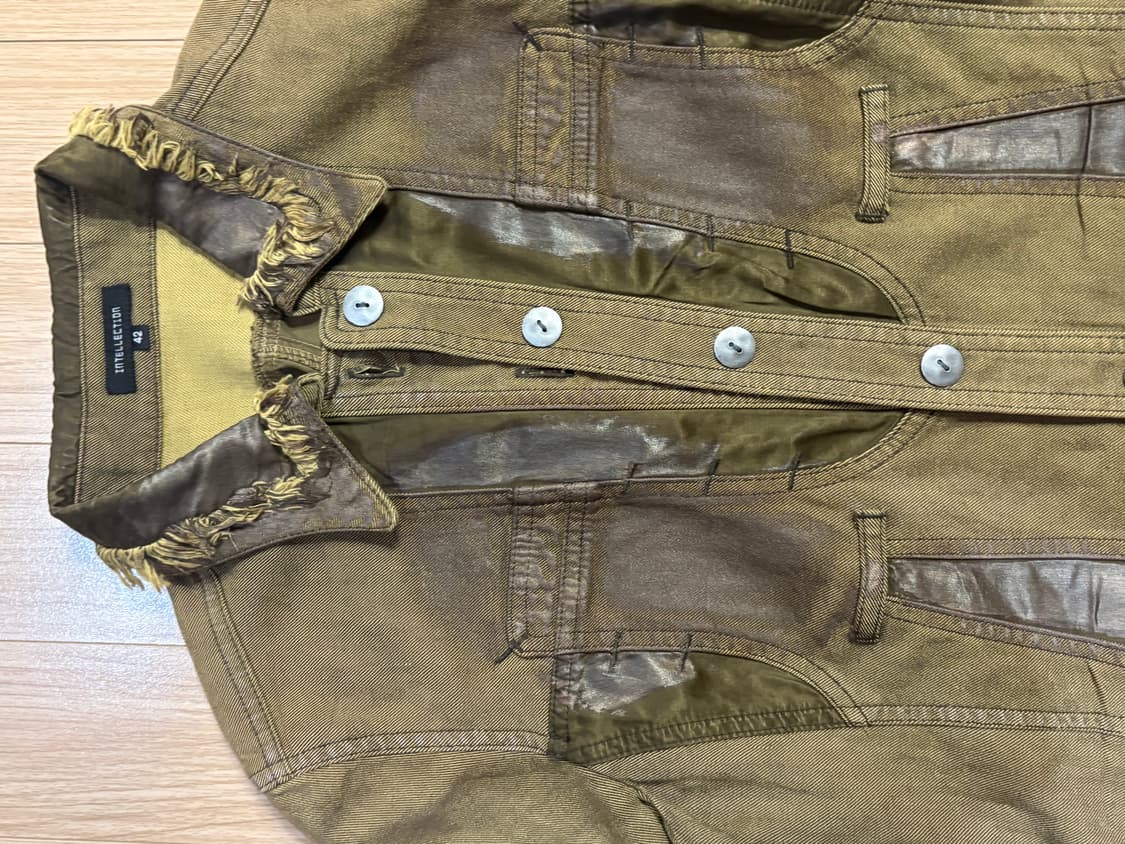 (희귀) INTELLECTION 워싱 숏자켓 Y2K 무드 55-66 상품이미지3