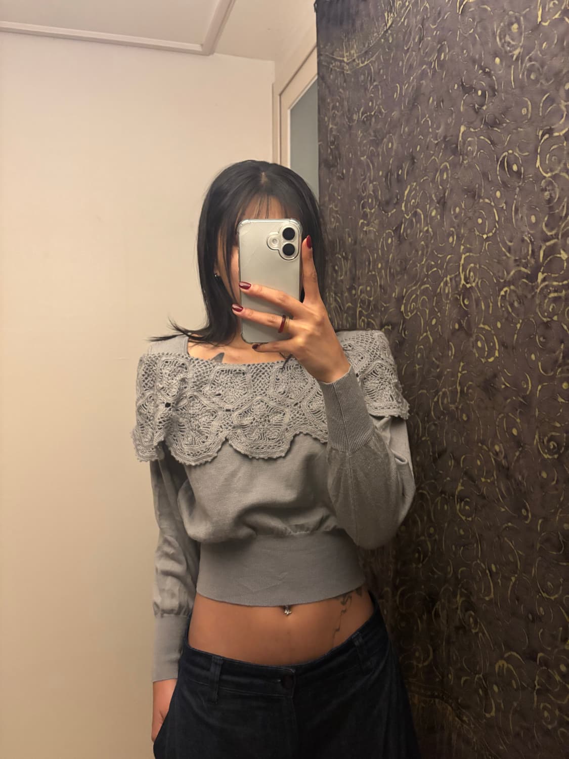 크롭 벌룬 모리 니트 상품이미지1