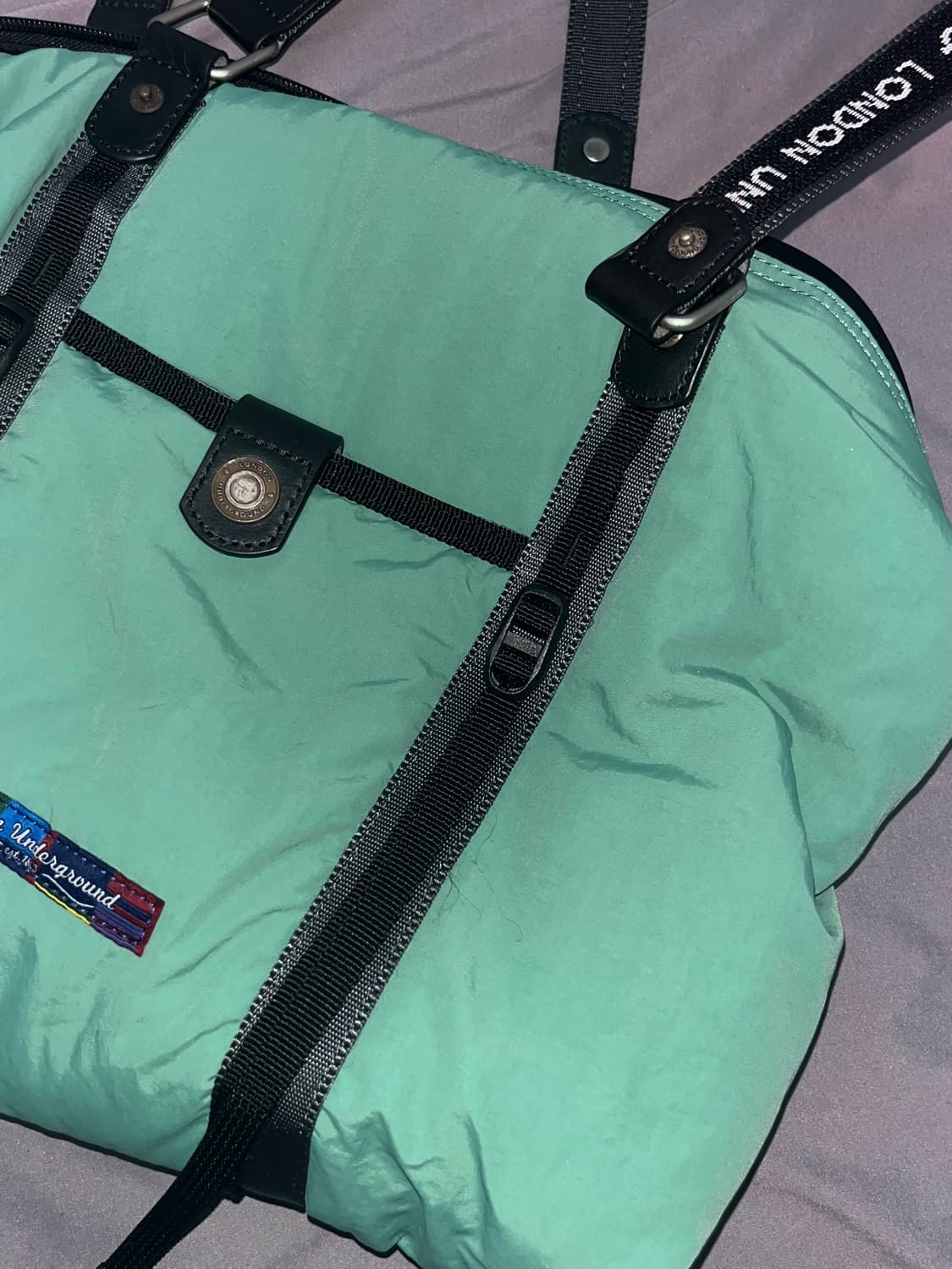 런던언더그라운드 Logo strap shoulder bag_Green 상품이미지3
