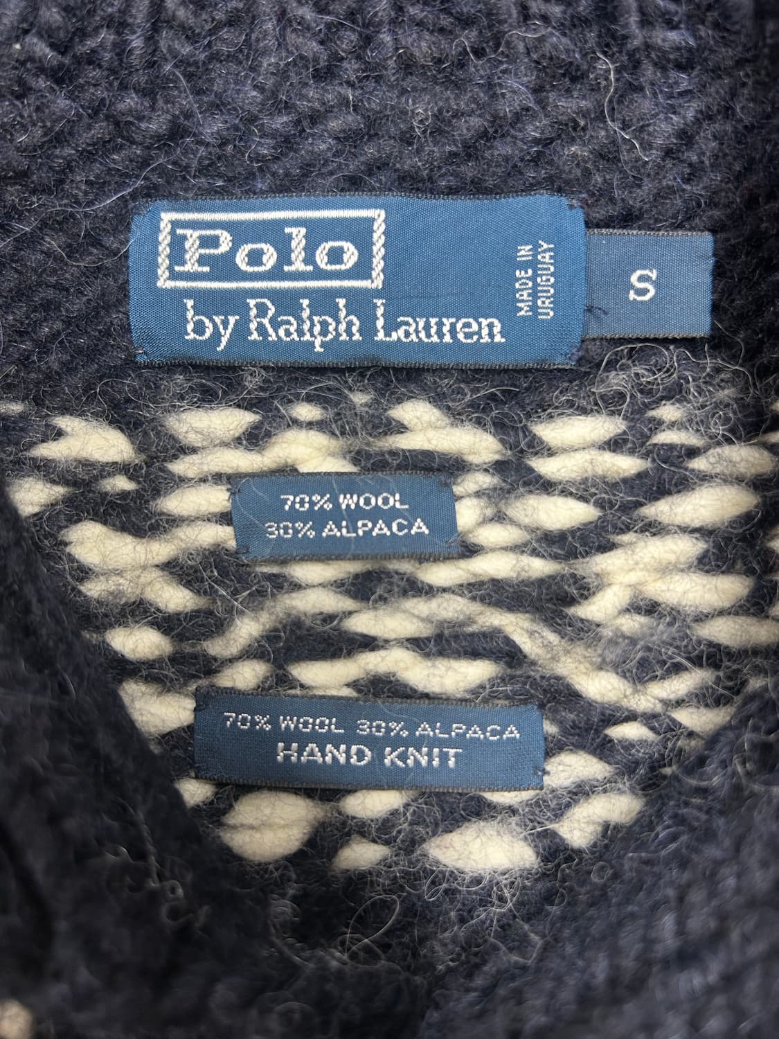 폴로 랄프로렌 울 알파카 아즈텍 베어 숄카라 핸드 니트 상품이미지6