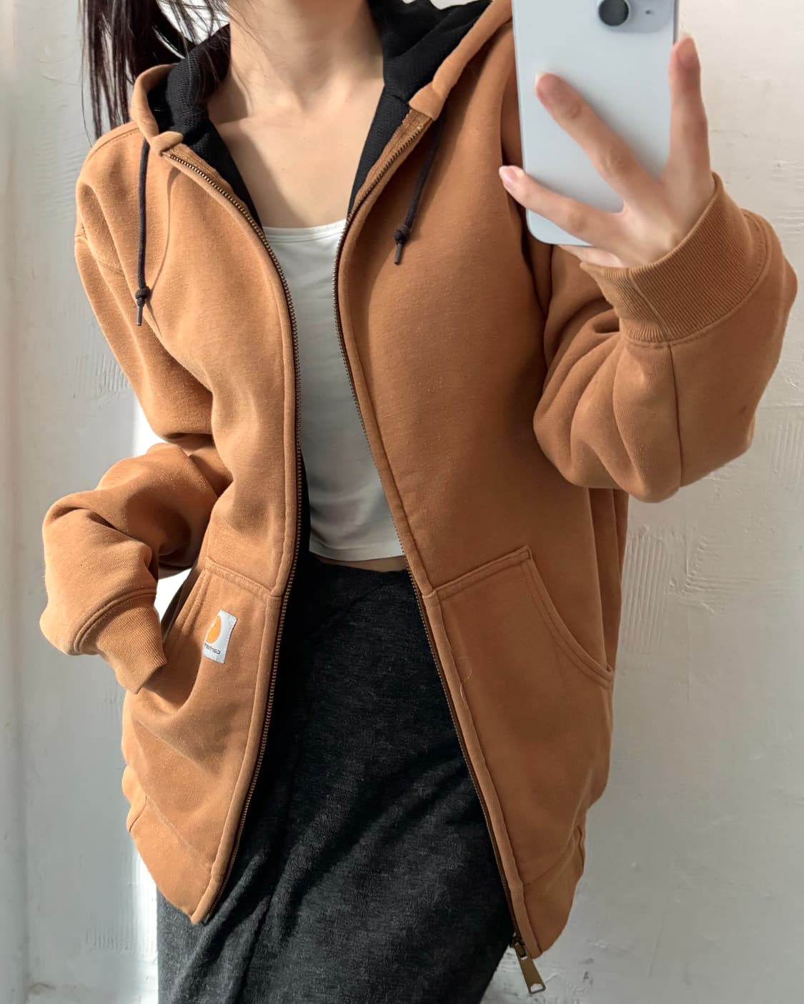 Carhartt 칼하트 써멀 된장 컬러 후드집업 상품이미지2