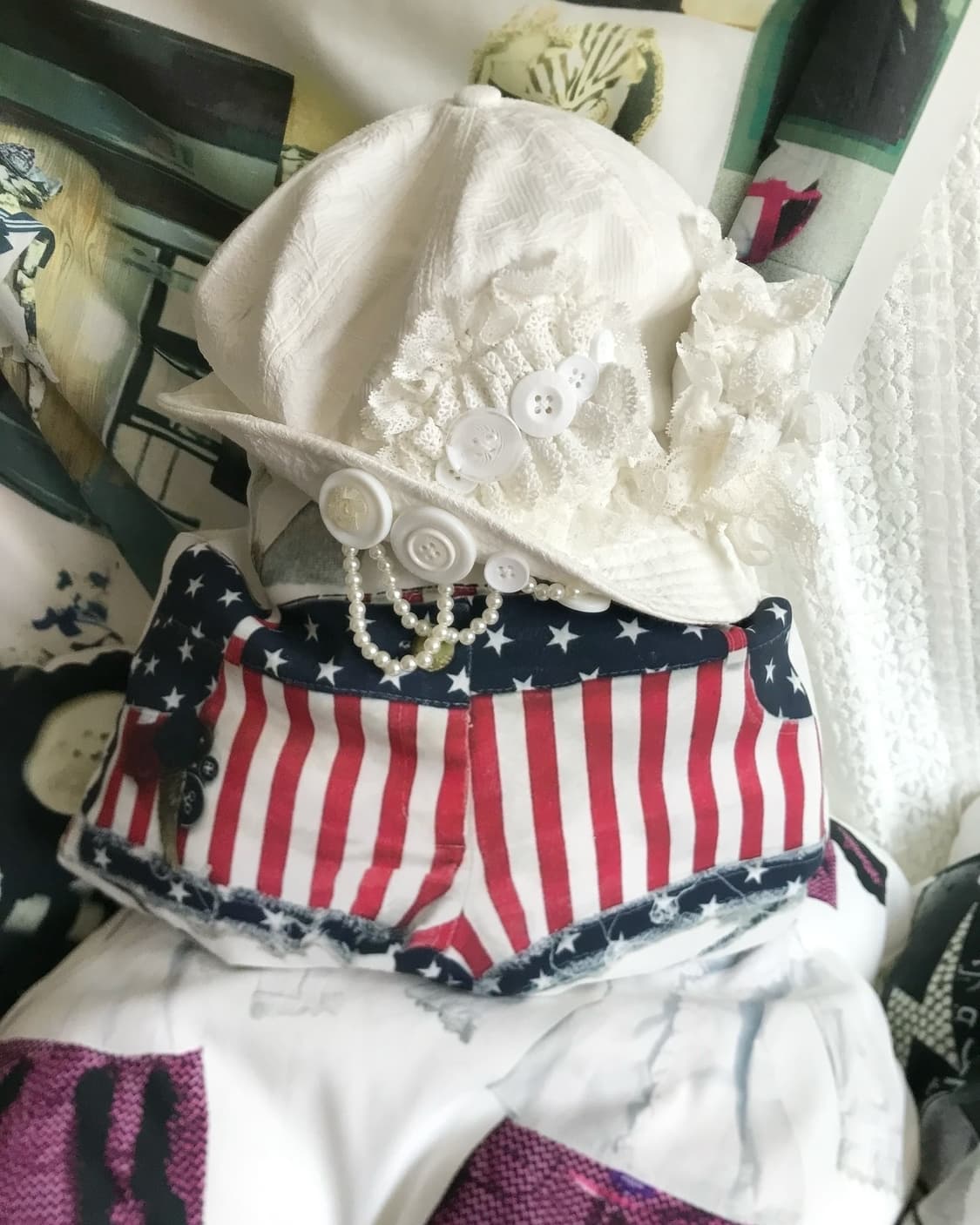 Antique pearl Cat-Ear bucket hat 상품이미지1