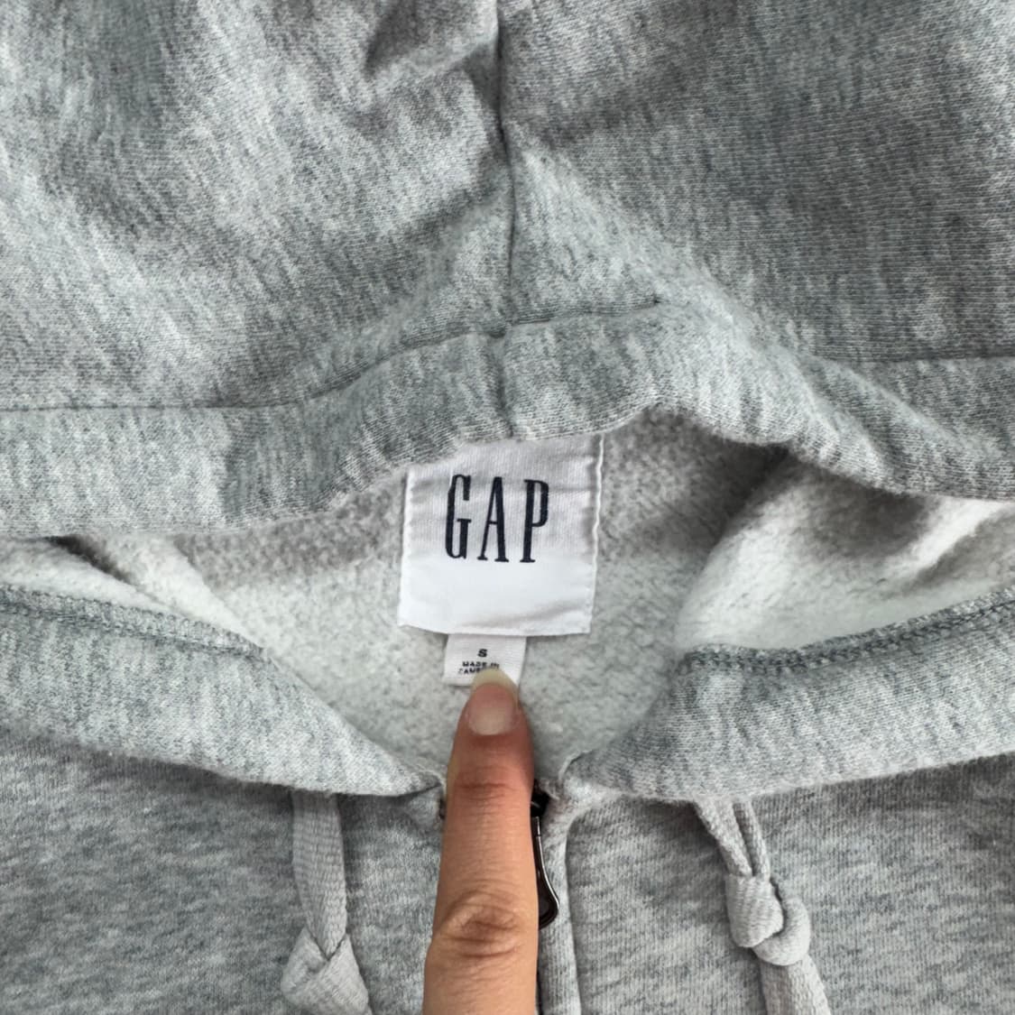 Gap 갭 네이비 로고 그레이 후드집업 상품이미지5