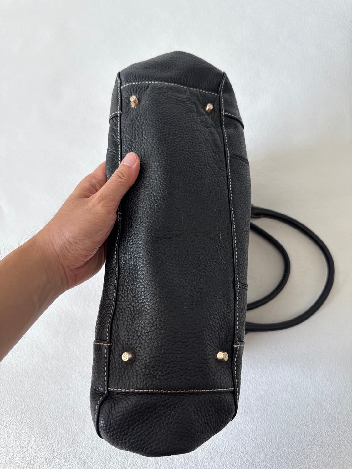 Pre owned 레더 벨트 토트백 상품이미지8
