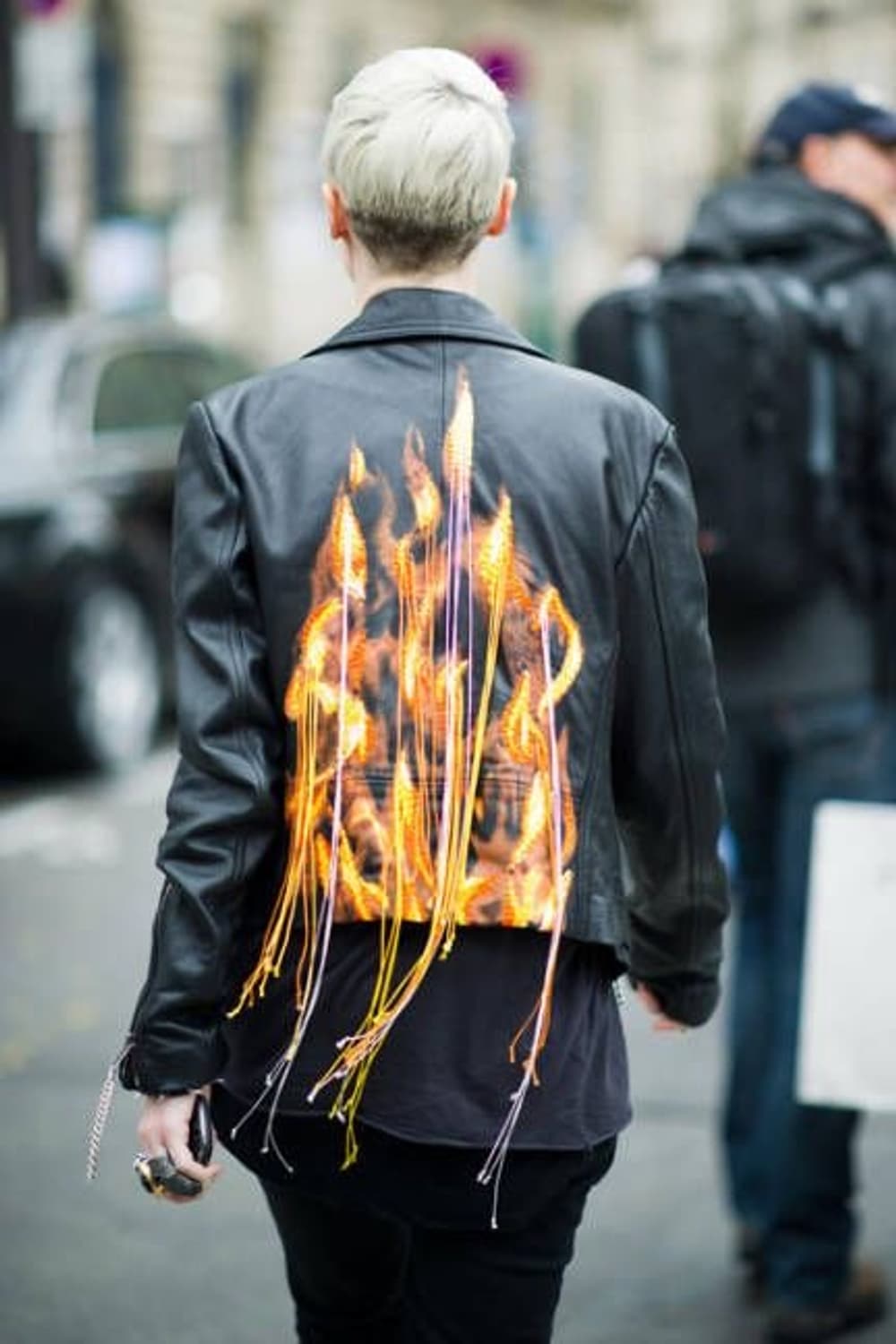 마르지엘라 불꽃 장식 가죽자켓 상품이미지9