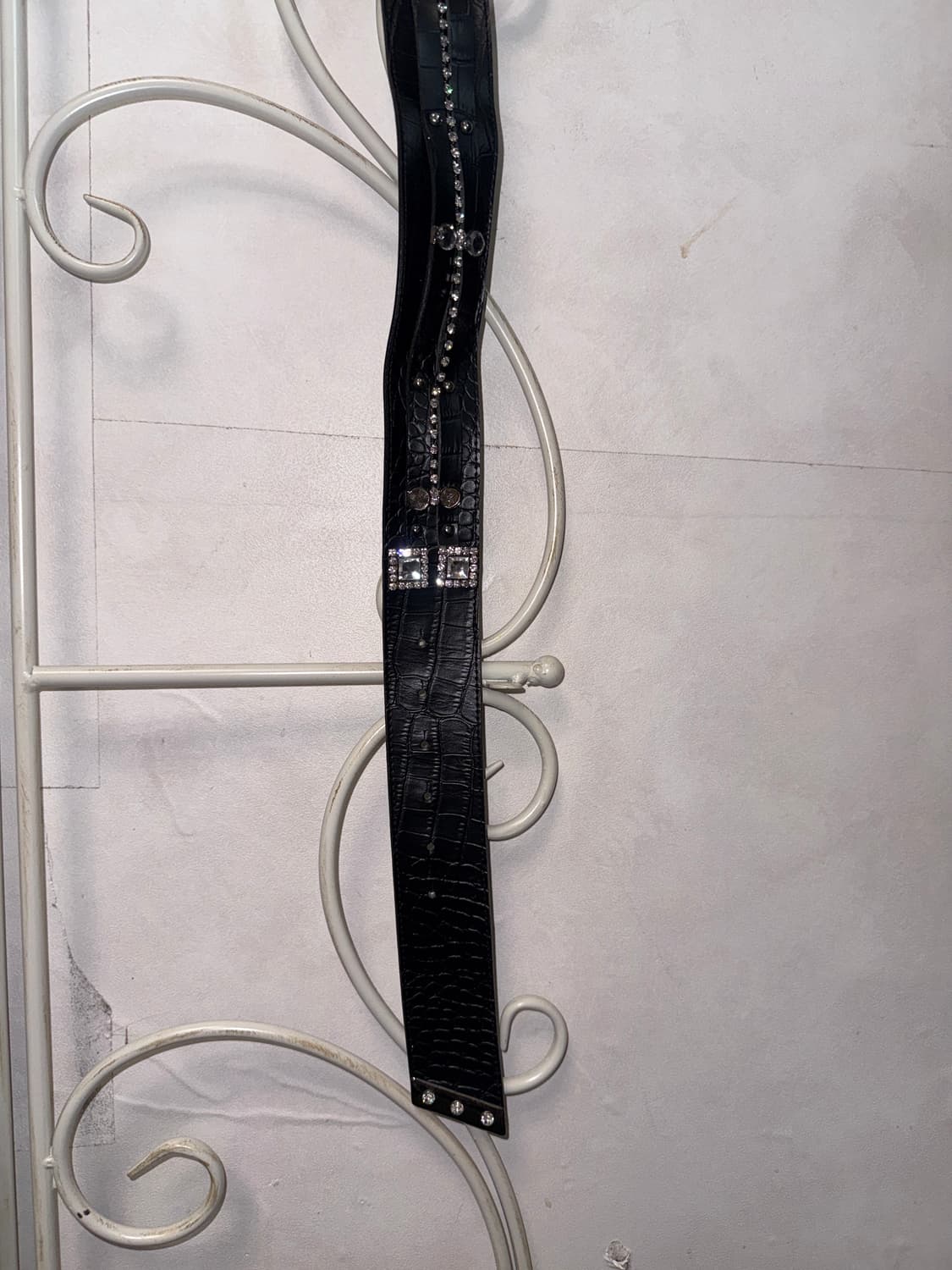 Black cubic clover buckle belt 상품이미지6