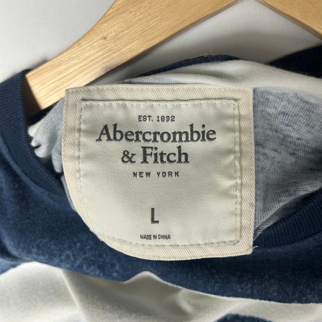 [A&F] 아베크롬비 앤 피치 무스 로고 스트라이프 반팔티셔츠 상품이미지5