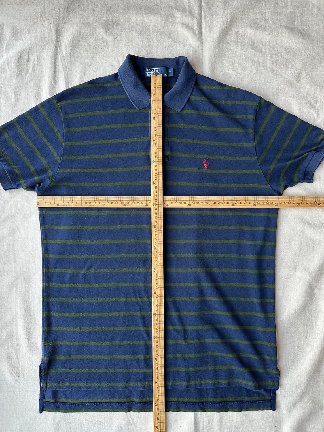 폴로 랄프로렌 네이비 올리브 스트라이프 피케 반팔 카라티 M 상품이미지8