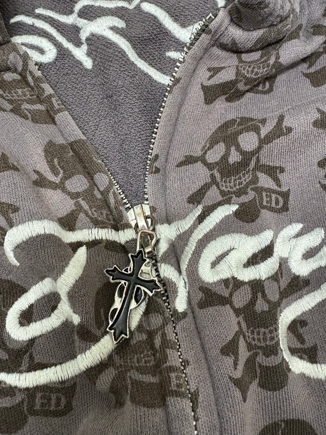 ed hardy 에드하디 해골 프린팅 후드집업 상품이미지4