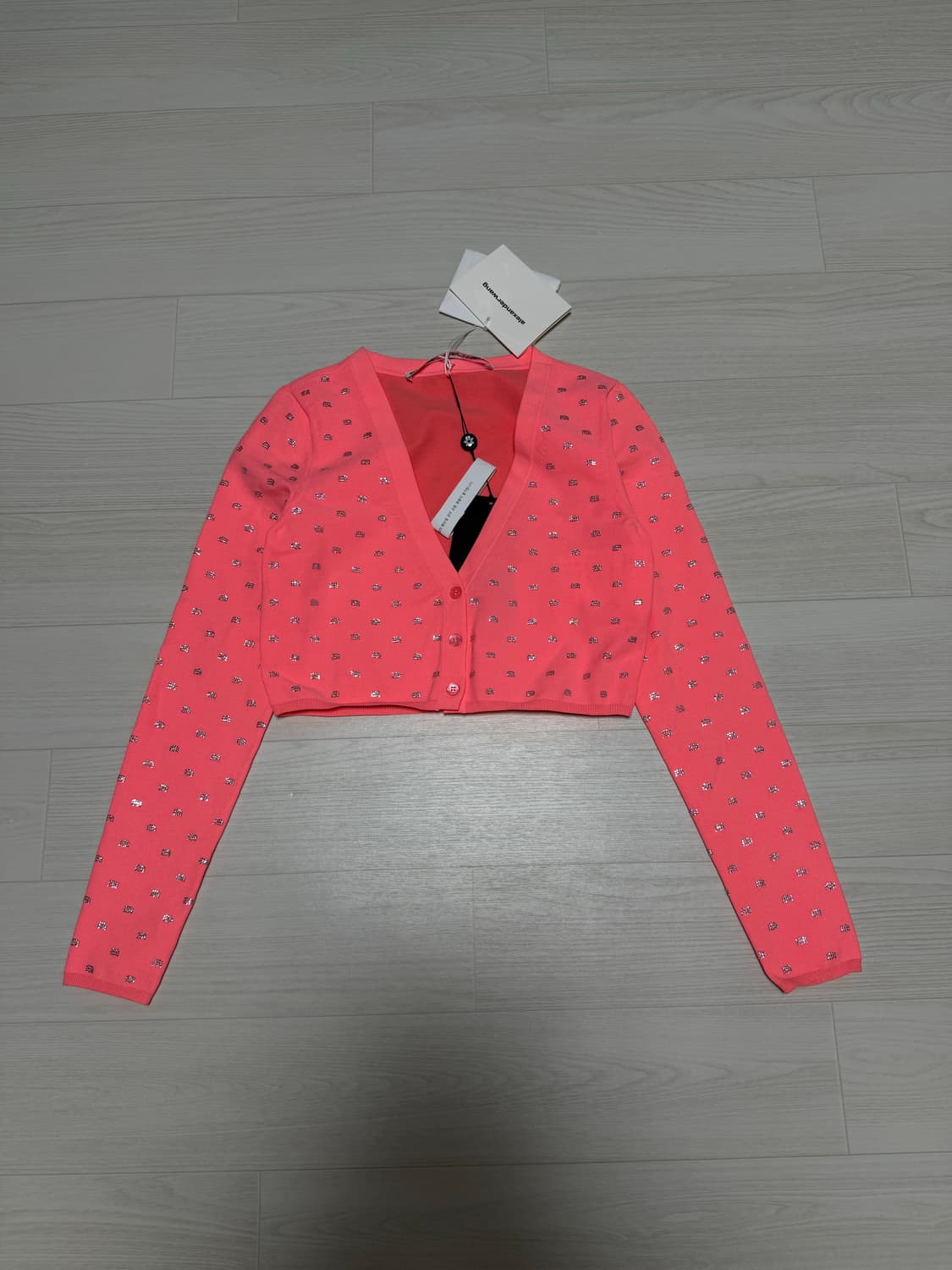 알렉산더 왕 크리스탈 로고 크롭 가디건 상품이미지1