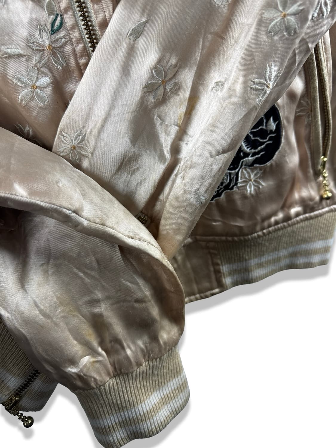 JPN 스컬 플라워 새틴 집업1839 상품이미지5