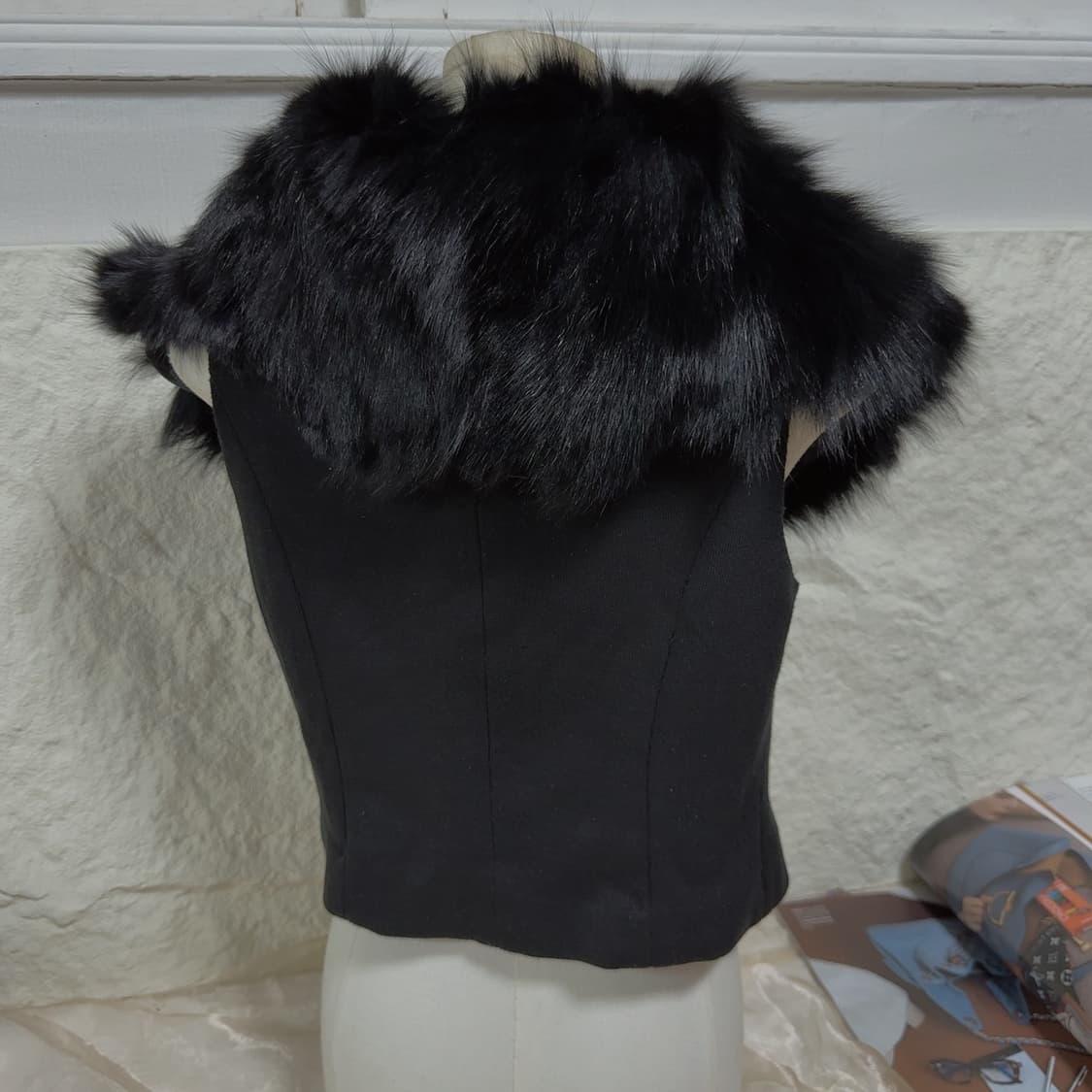빈티지 여우털 폭스퍼 니트 조끼베스트 상품이미지4