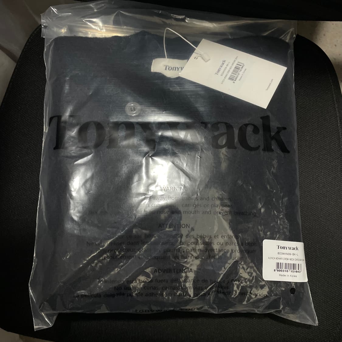 토니웩/ 알파카 모헤어 크루넥 가디건 블랙/ L 상품이미지6