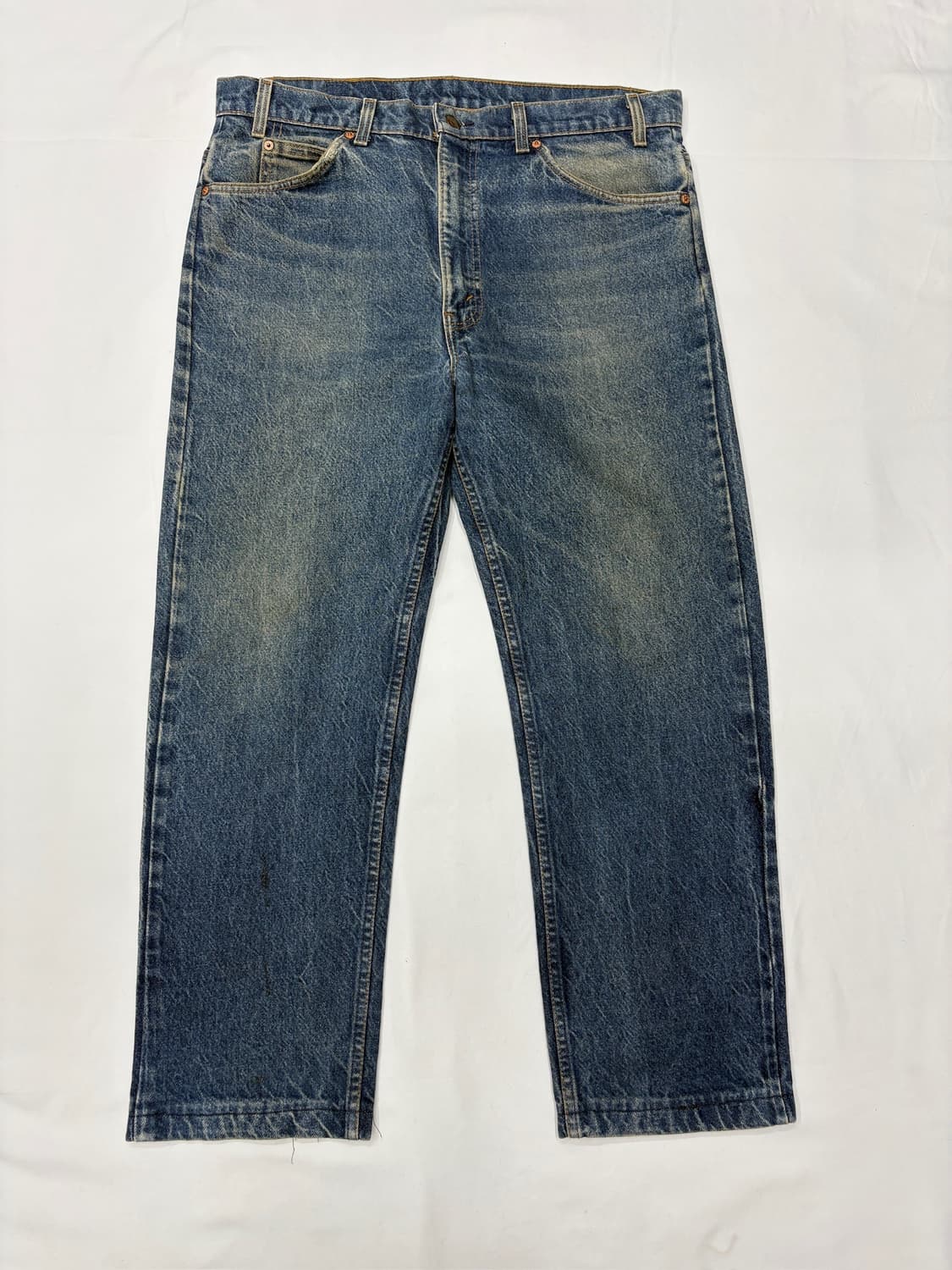 리바이스 505 USA 오렌지텝 워싱 데님 청바지 상품이미지1