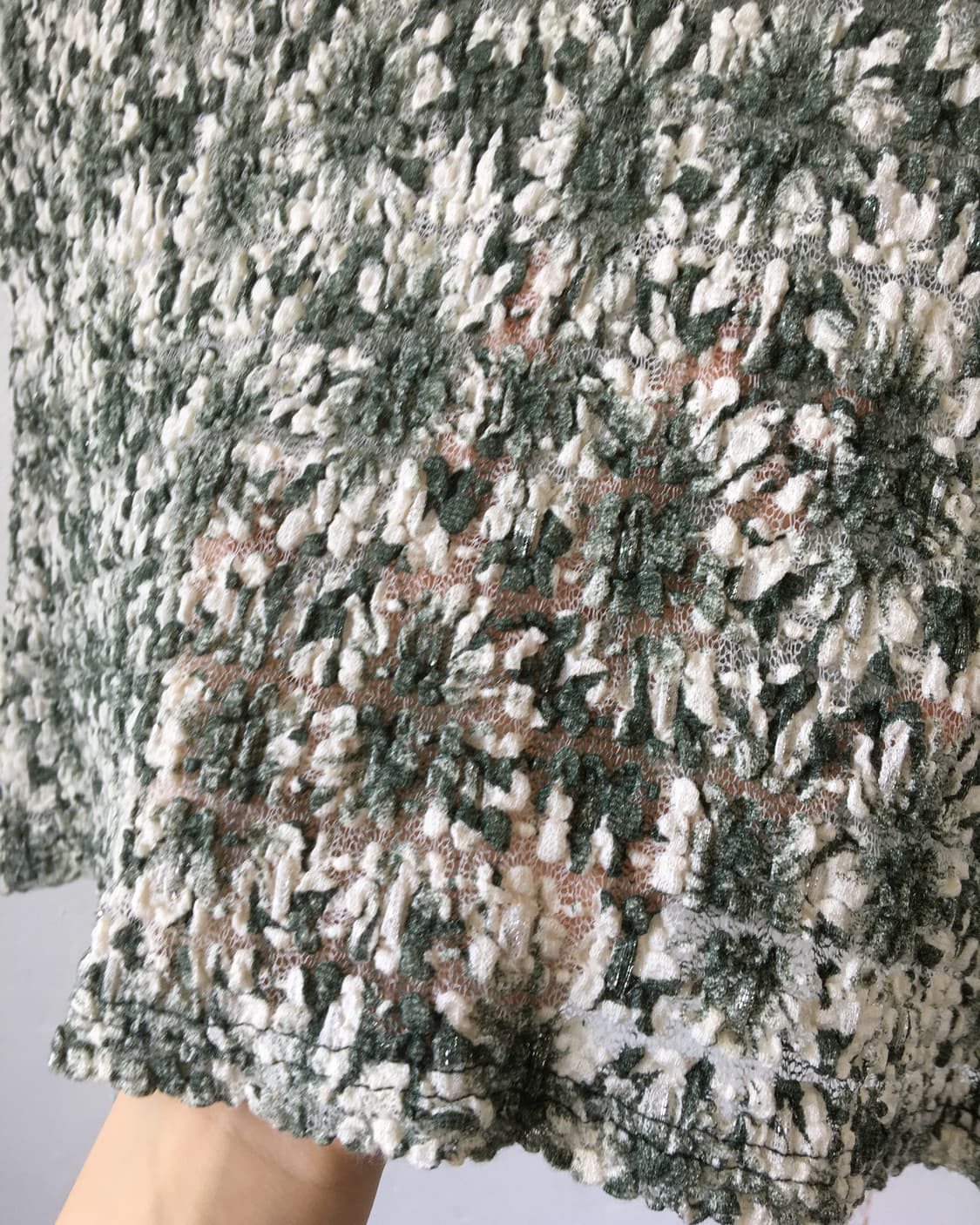 Flower pattern shirring pleats high neck 상품이미지5