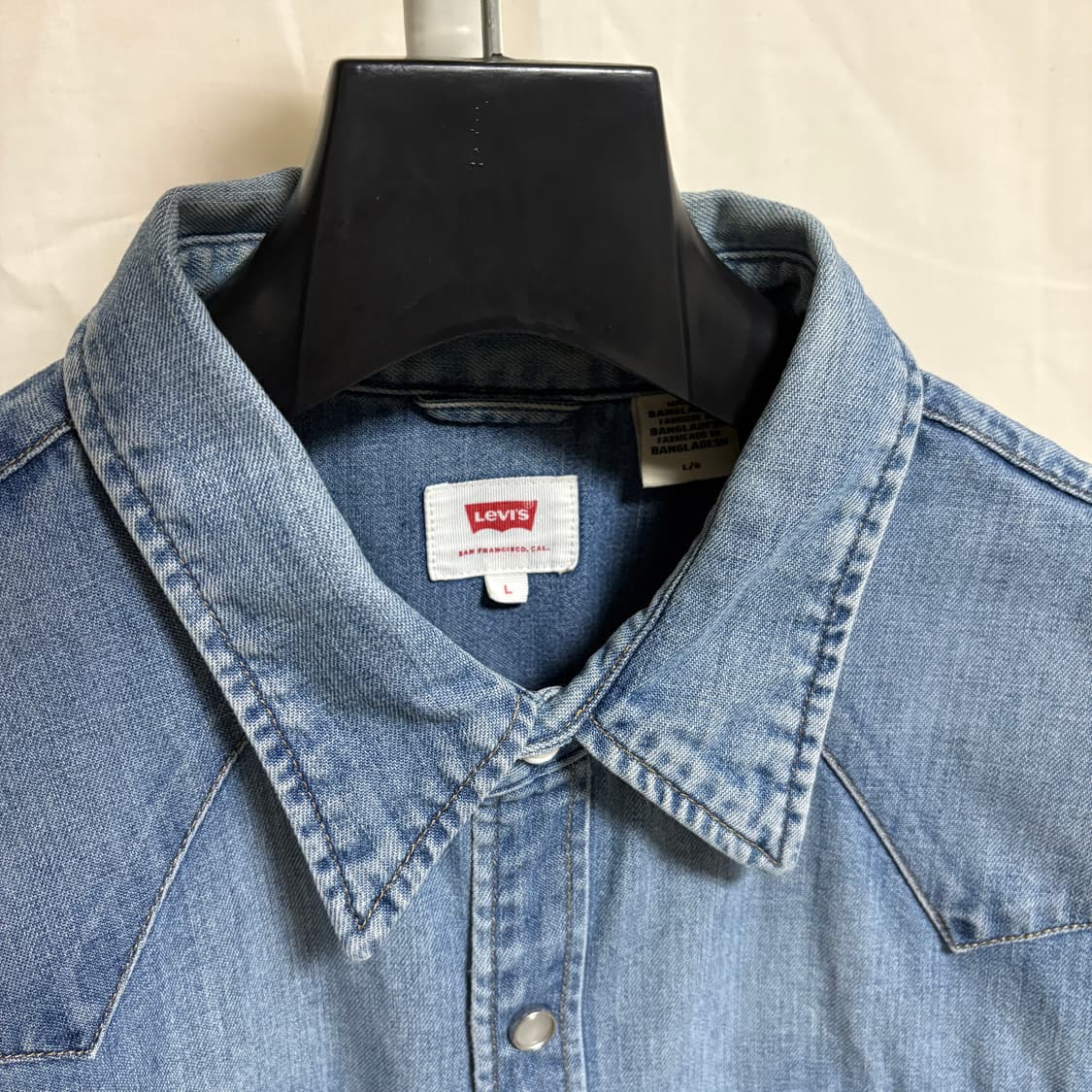 리바이스 데님 웨스턴 셔츠 / 연청, L 상품이미지4