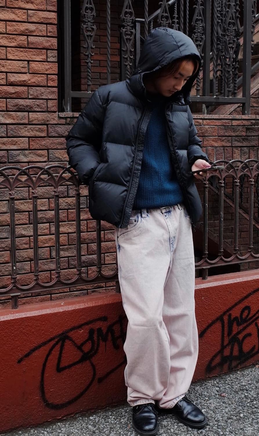 [L] 다임 클래식 배기 데님팬츠 오버다이드핑크 상품이미지1