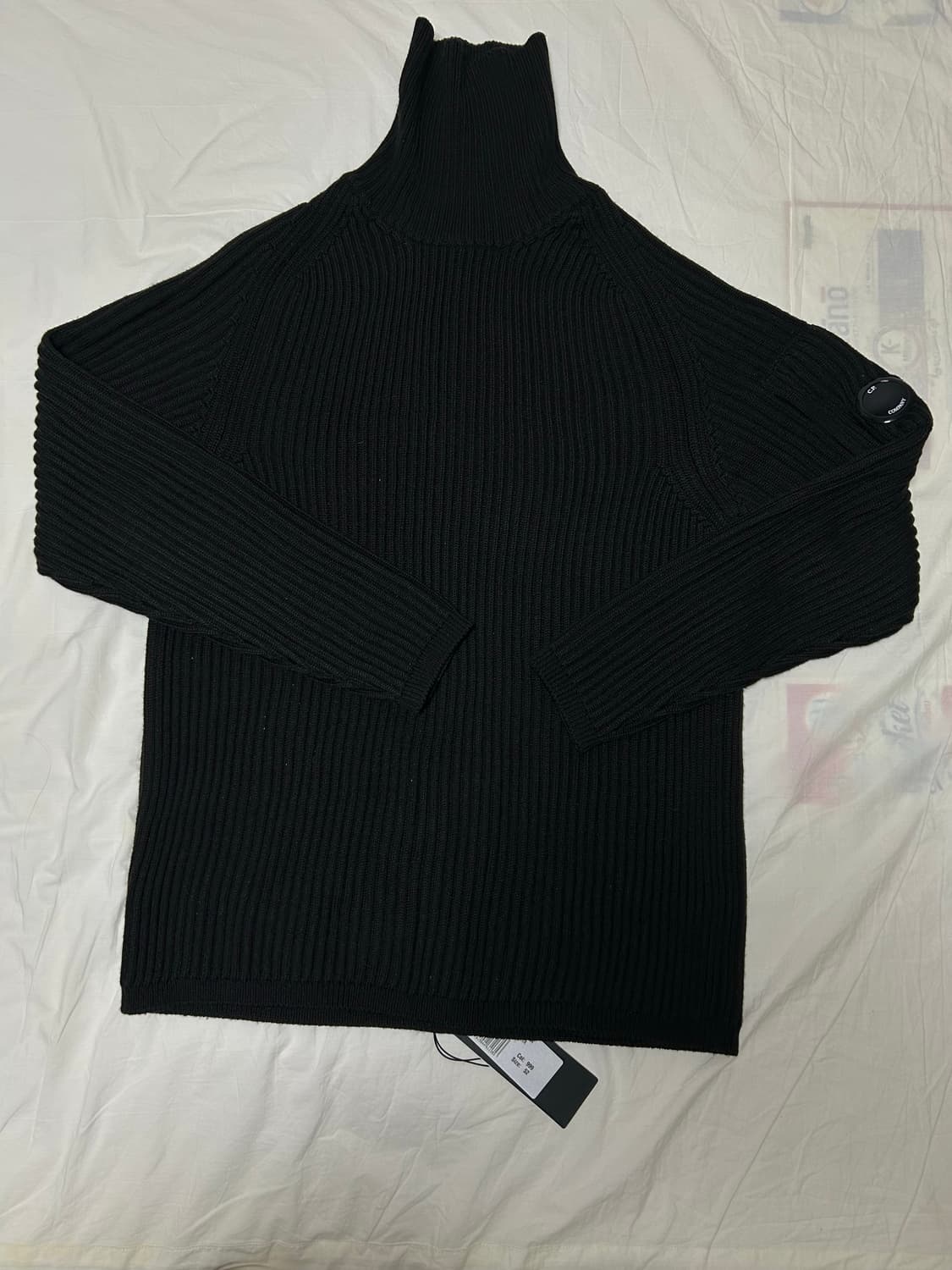 CP Company 메리노울 골지 터틀넥 니트 블랙 52(105). 상품이미지2