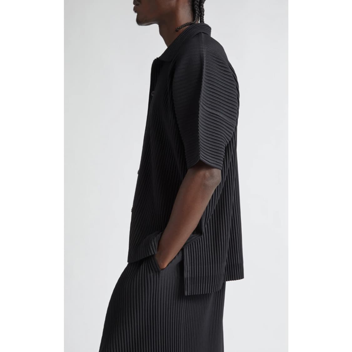 [2] 이세이미야케 옴므 플리세 MC 반팔 셔츠 블랙 상품이미지3