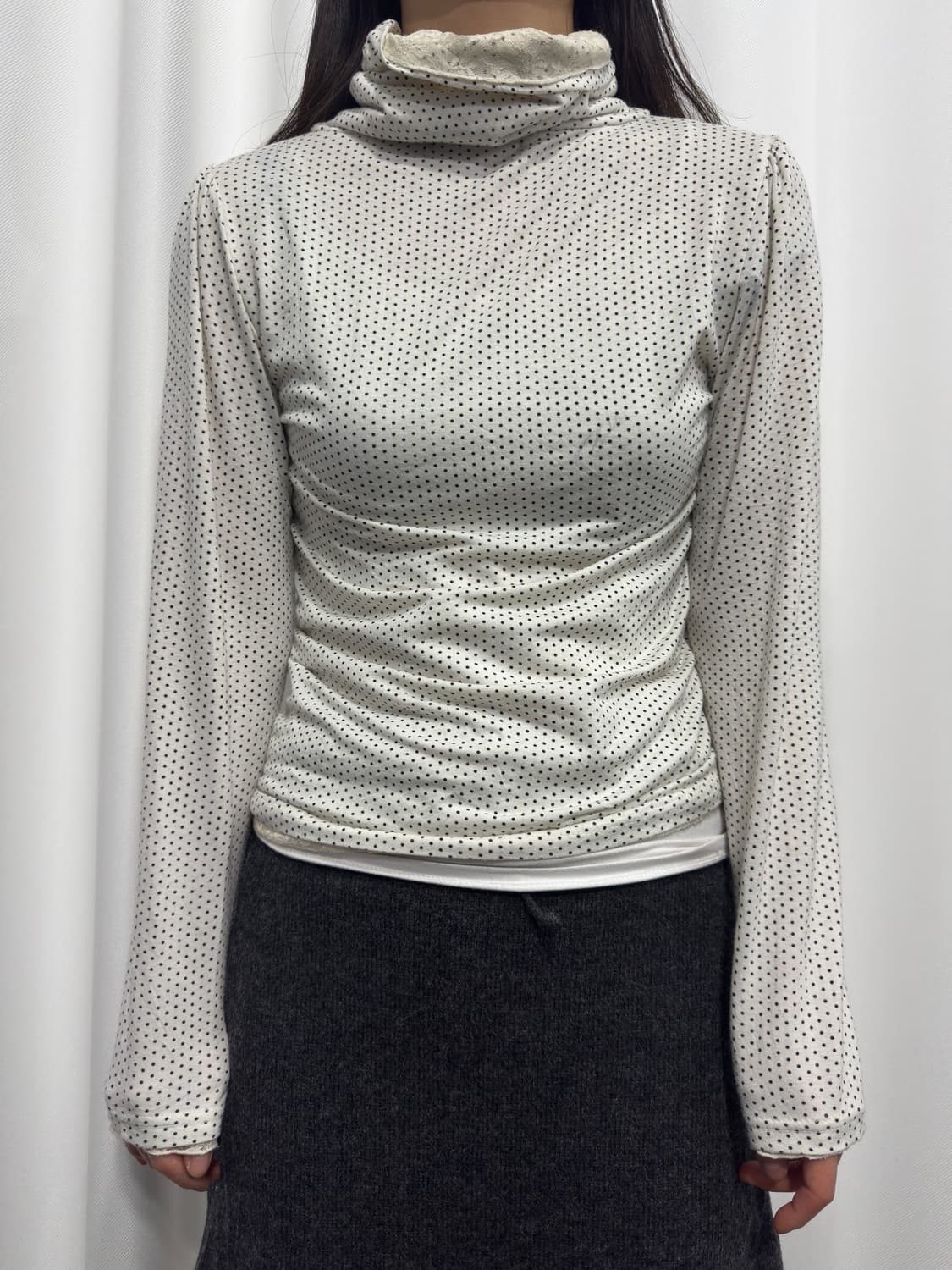 dot lace top 상품이미지1