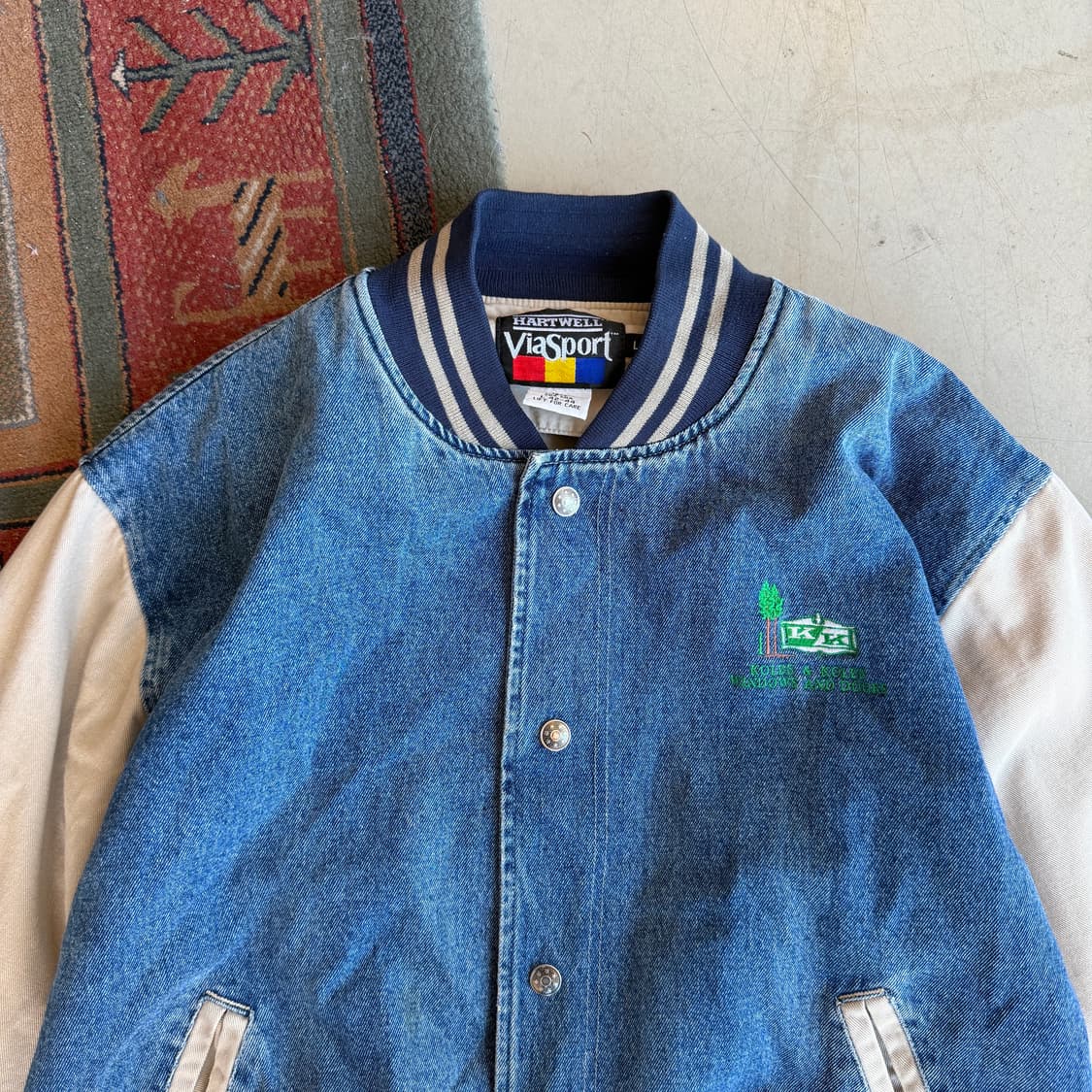 90s 하트웰 바이스포츠 데님 바시티 자켓 상품이미지3