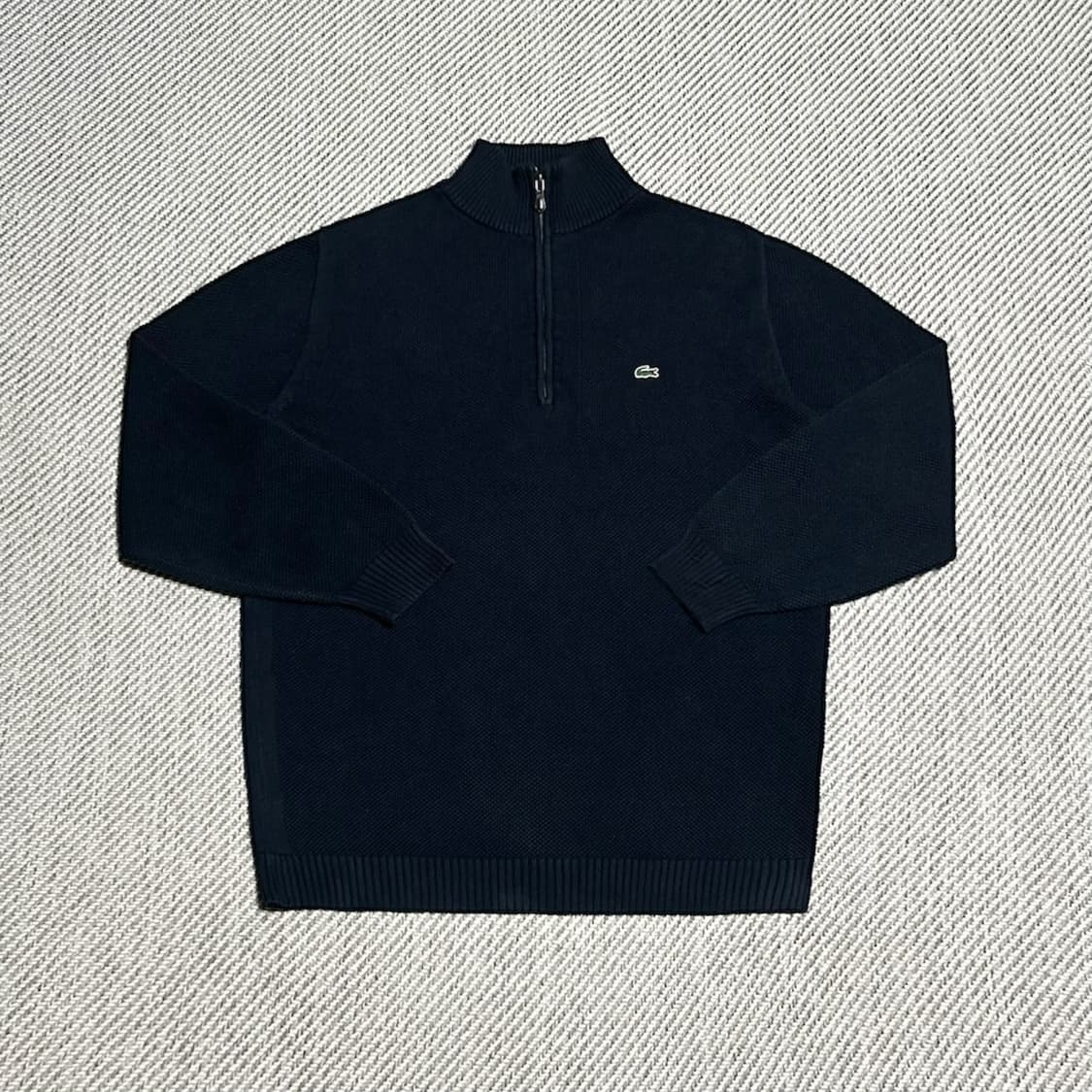 [XL] Lacoste 라코스테 네이비 하프 집업 코튼 맨투맨 상품이미지1