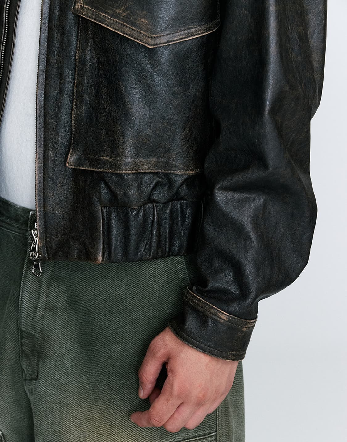 [OS] 호이테 크랙 리얼 양가죽 레더자켓 상품이미지9