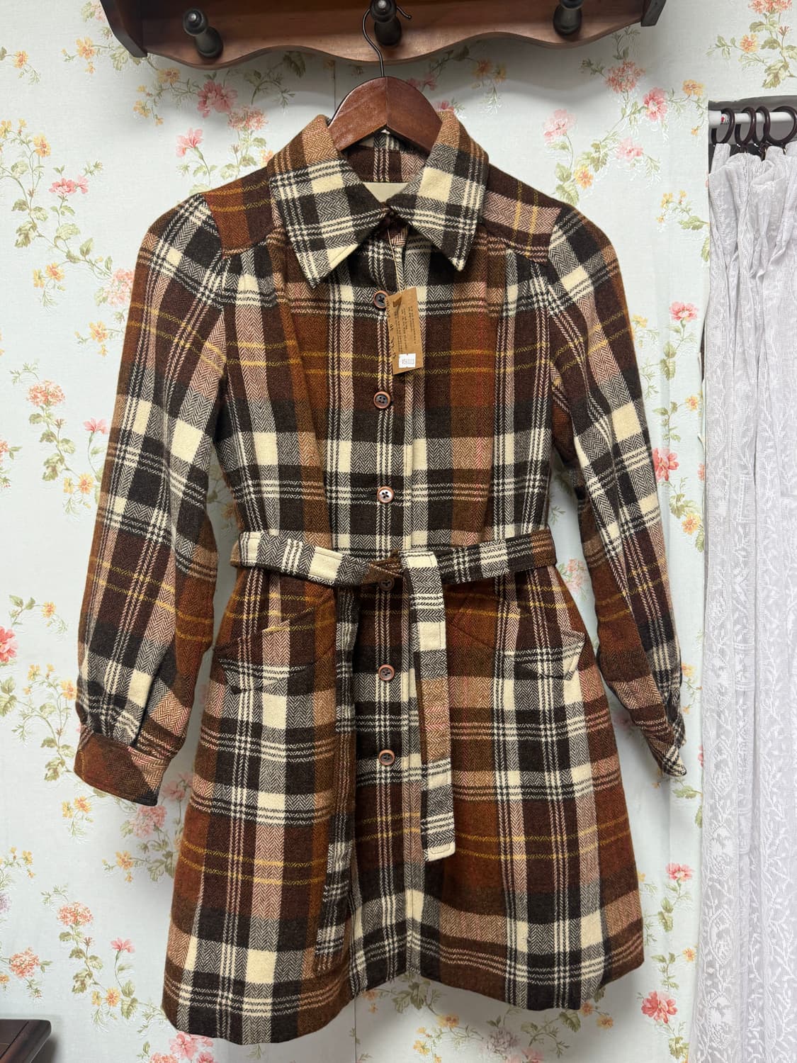 체크 카라 코트 상품이미지1