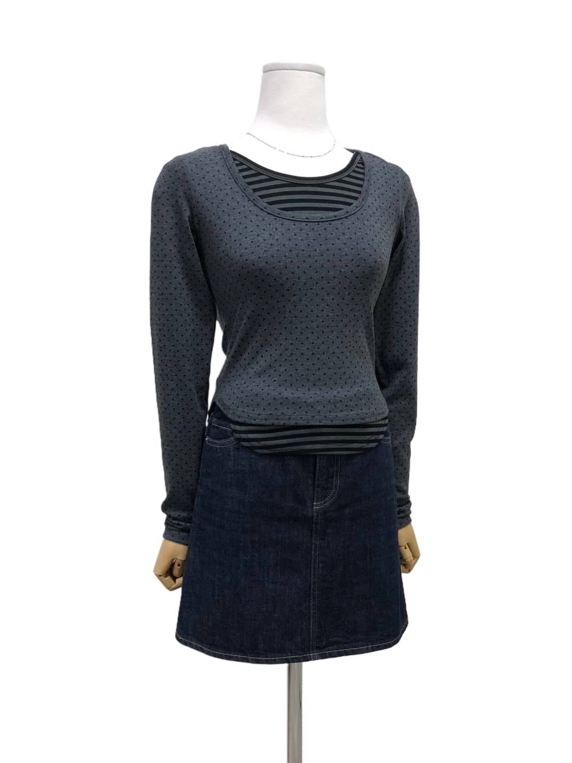 도트 레이어드 티셔츠 상품이미지3