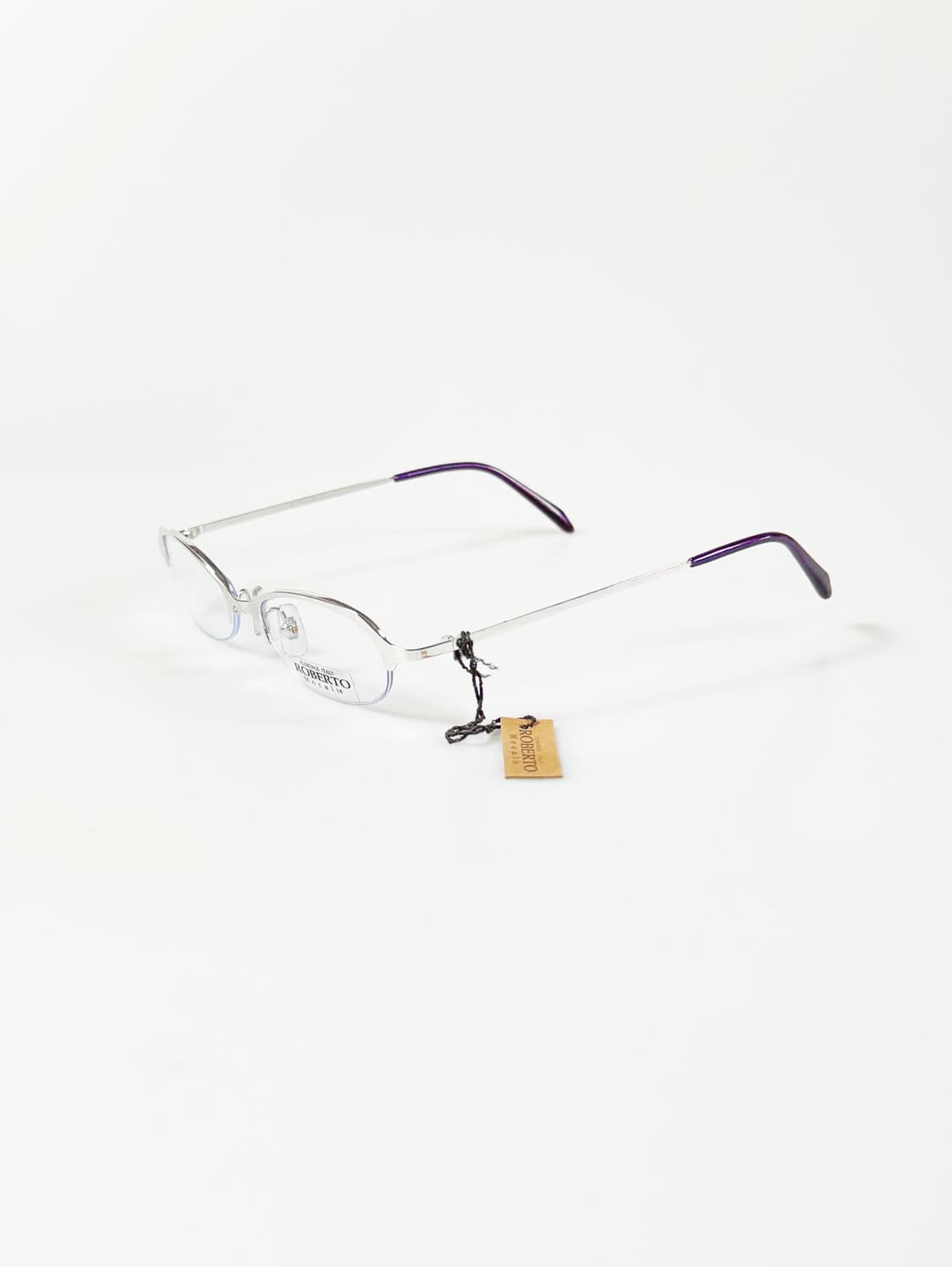 ROBERTO MOCALI 실버메탈 오벌 반무테 빈티지 안경 상품이미지3