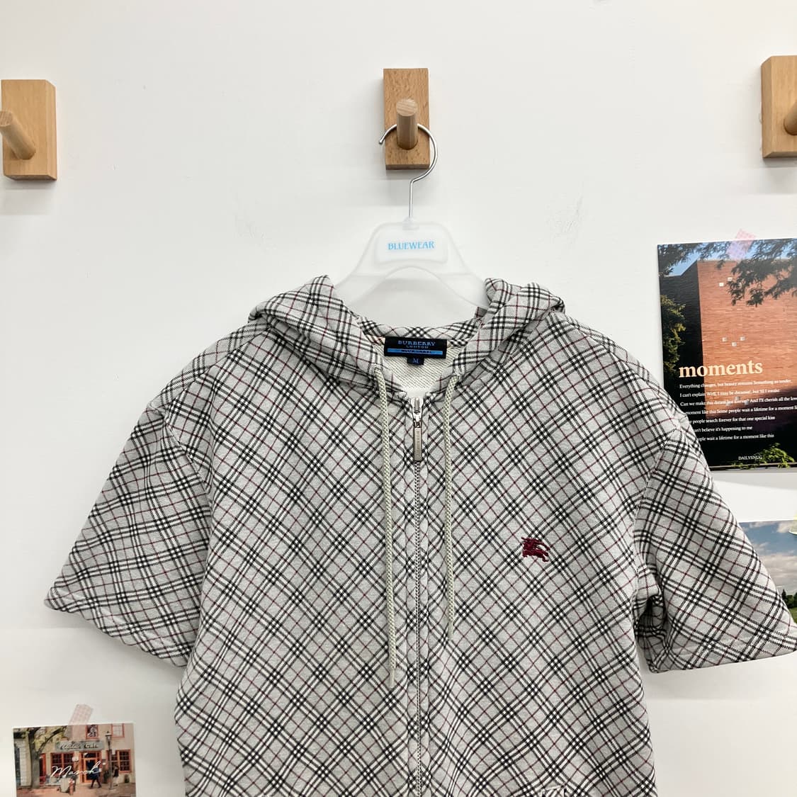 버버리 노바체크 반팔 후드 집업 상품이미지2