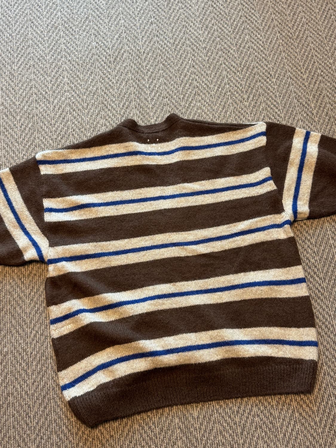 팝트레이닝 컴퍼니 스트라이프 니티드 가디건 브라운 XL 상품이미지5