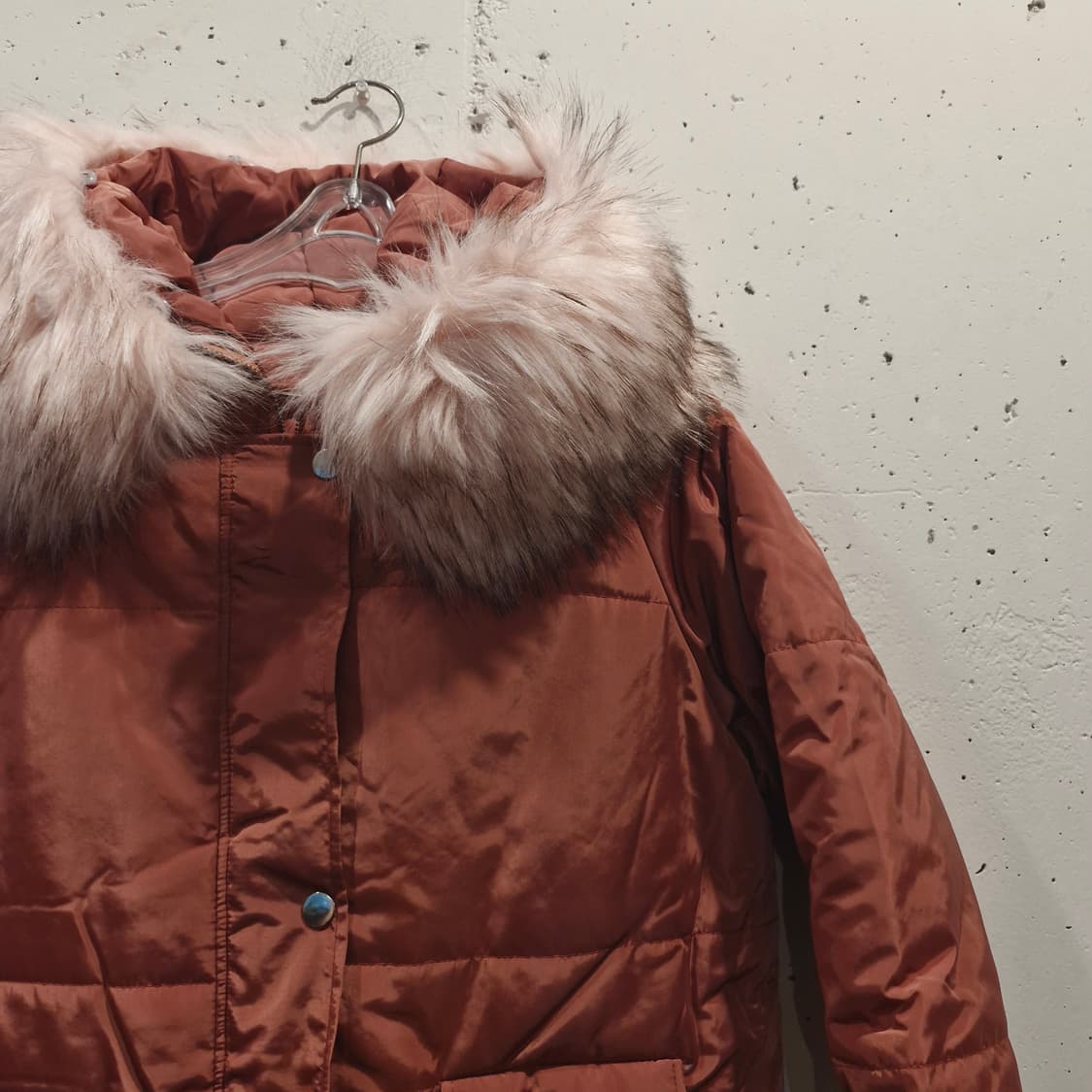 말린장미색 퍼 야상 롱 패딩 F 새상품 상품이미지2