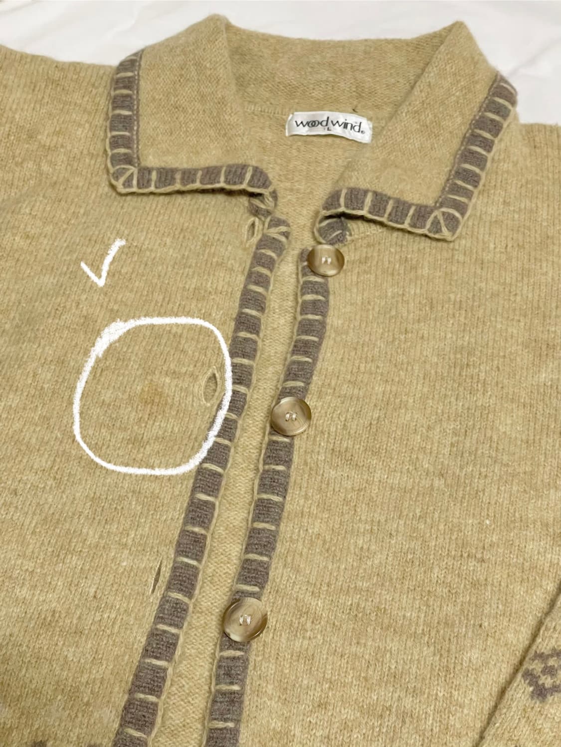 Japanese vintage 양모 니트 가디건 상품이미지4