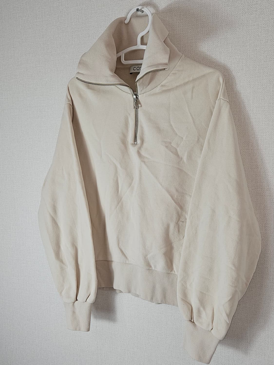 코스 COS 하이넥 하프집업 반집업 티셔츠 XS 오버핏 상품이미지2