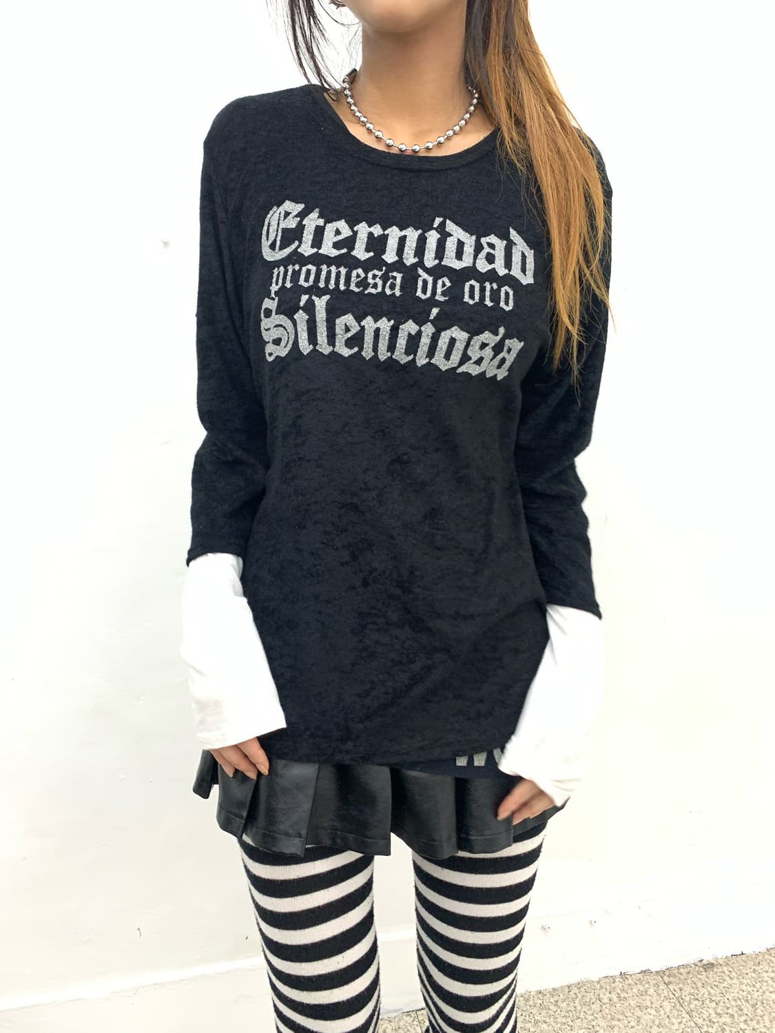 Y2K black lettering long sleeve  상품이미지2