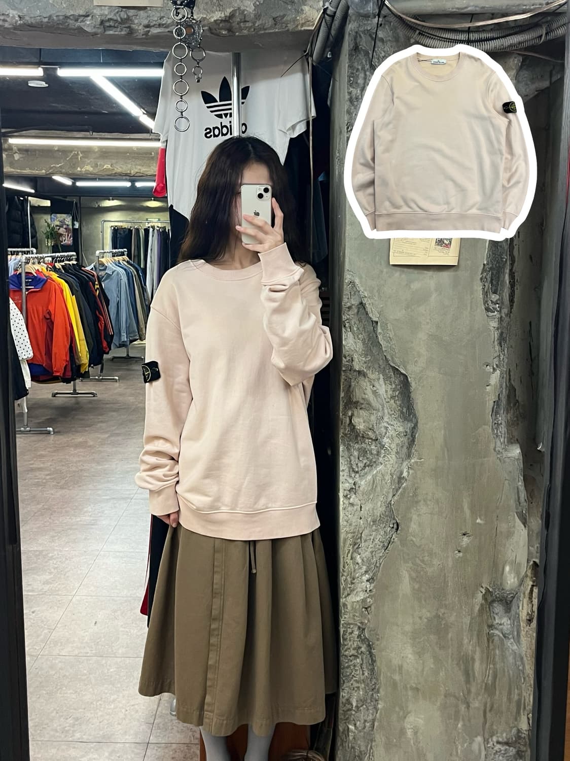 스톤아일랜드 맨투맨 핑크 XL(105) #csz2201 상품이미지1