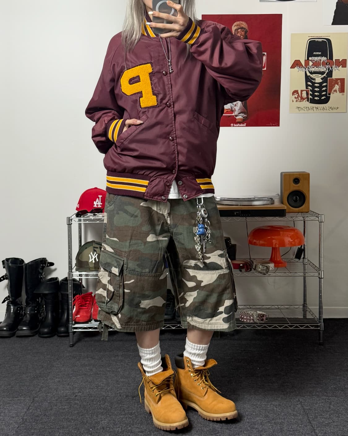 USA 빈티지 00s 피츠버그 스타디움 버건디 점퍼 상품이미지3
