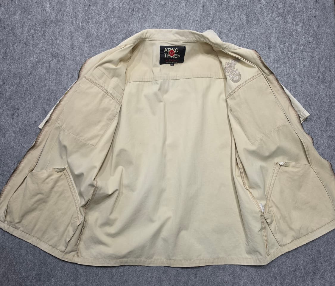 빈티지 멀티포켓 밀리터리 유틸리티 반팔 자켓 집업셔츠 XL 상품이미지3