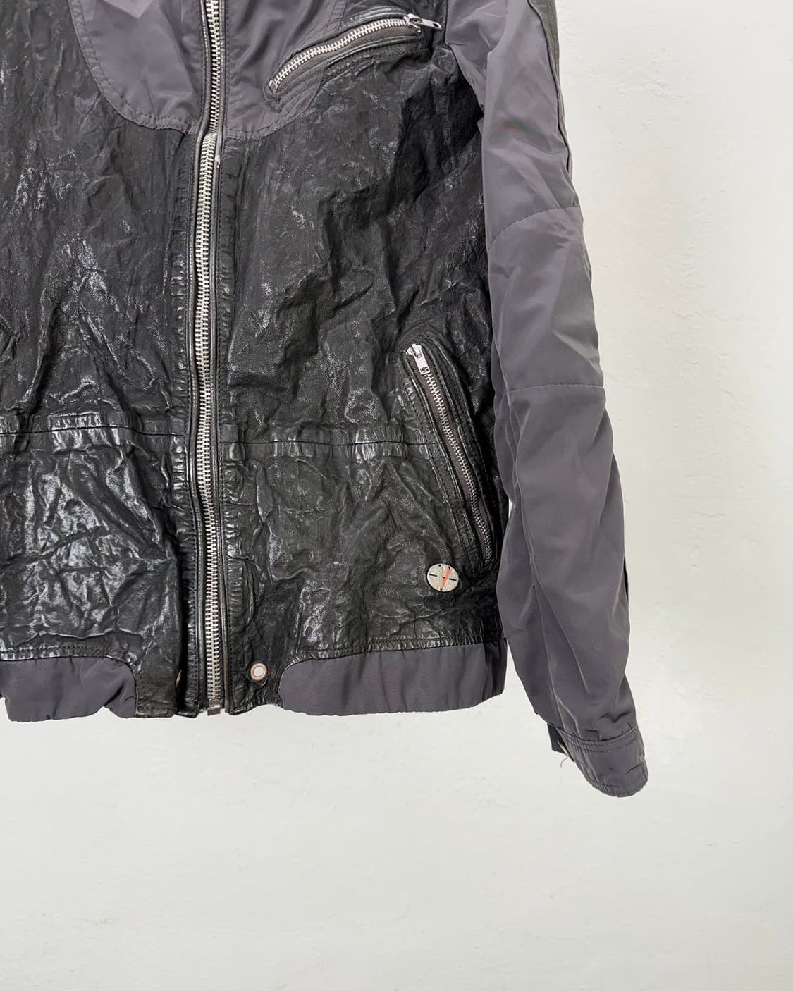 디젤 블랙 패널 믹스 사이드 라이딩 레더 자켓 상품이미지5