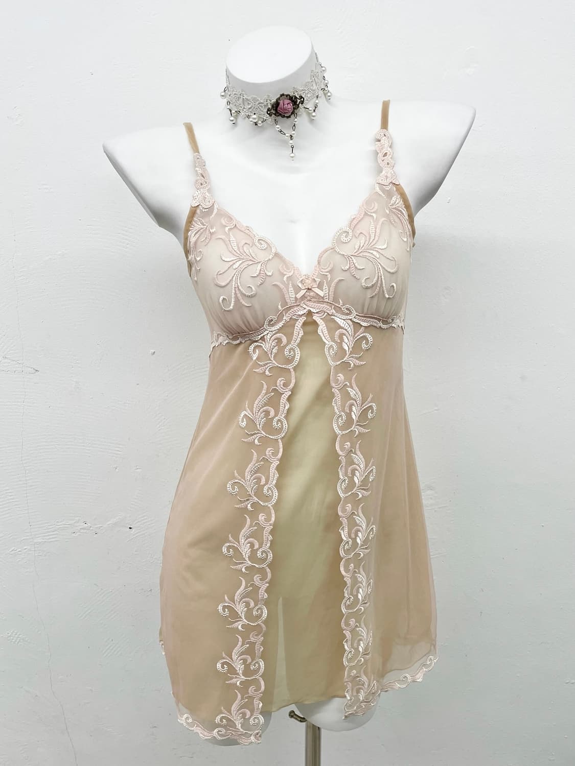 시어 레이스 레이어드 슬립 상품이미지1