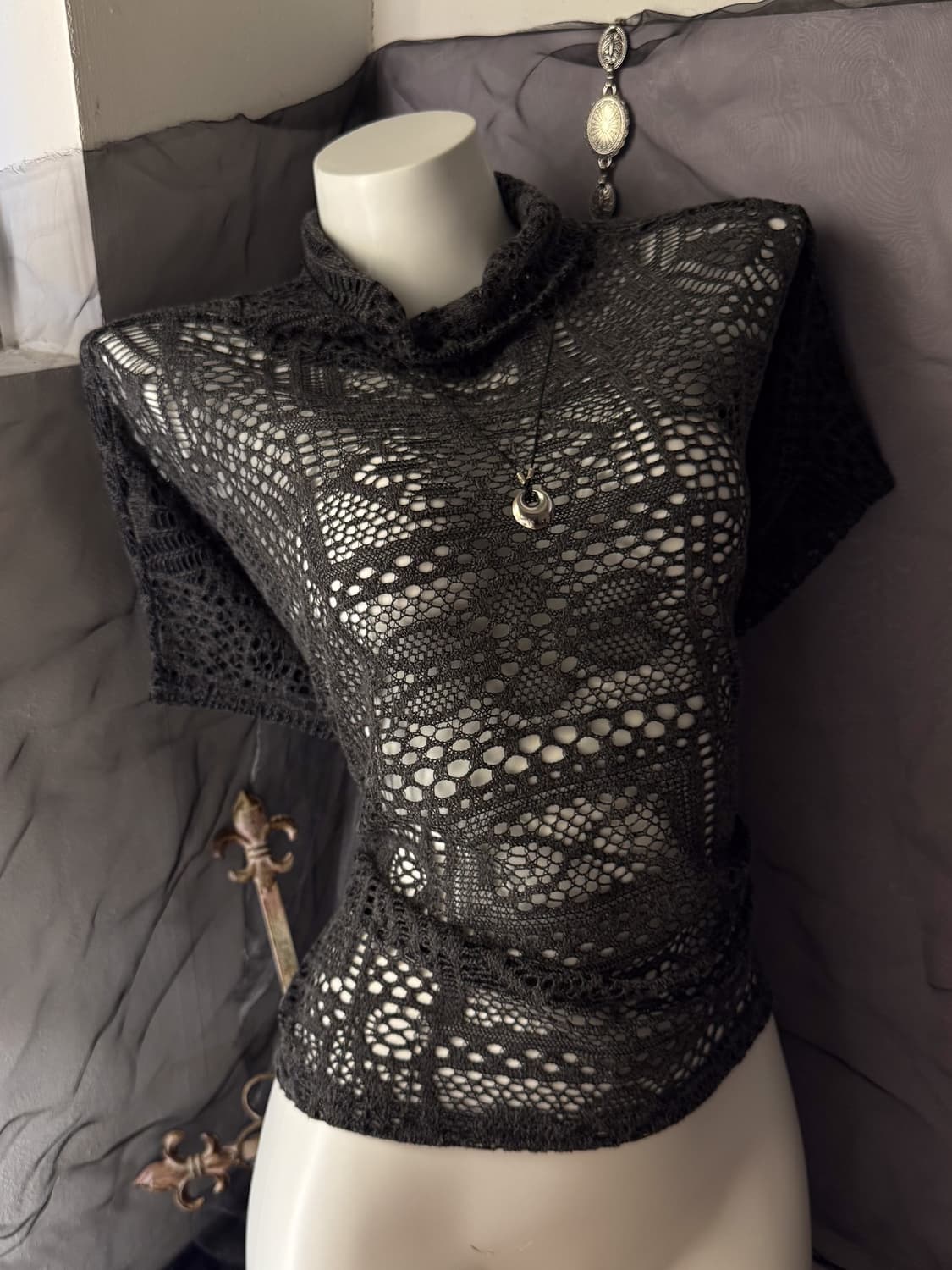 Half- Neck Crochet Knit 0098 상품이미지1