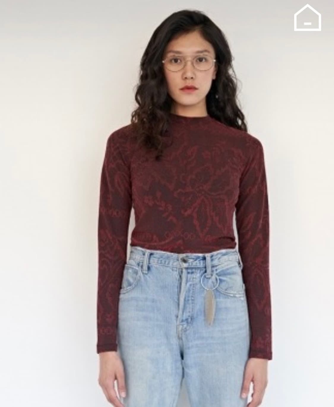 Teak 플라워 자카드 탑 상품이미지1