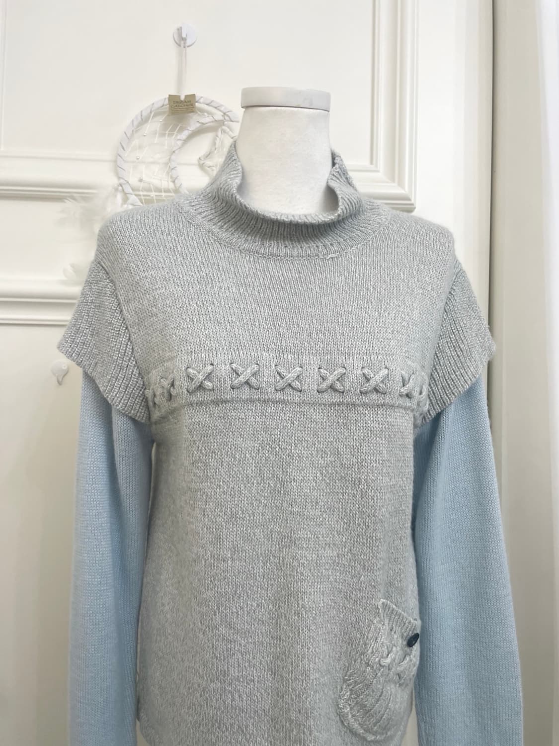 sky blue pocket point mori knit top 상품이미지5